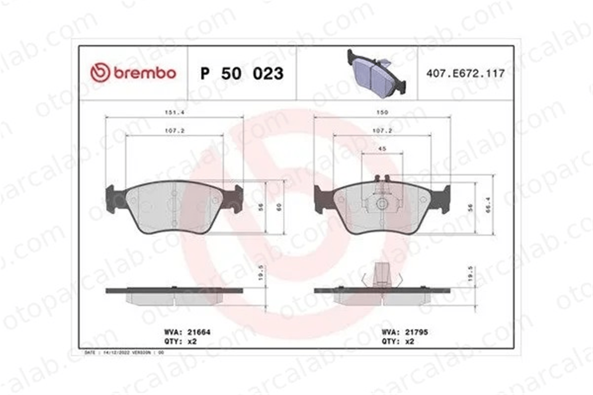 MAGNETI MARELLI 363700450023 Fren Disk Balata Ön MERCEDES-BENZ E-SERISI E-SERISI T-Model 363700450023 24204420