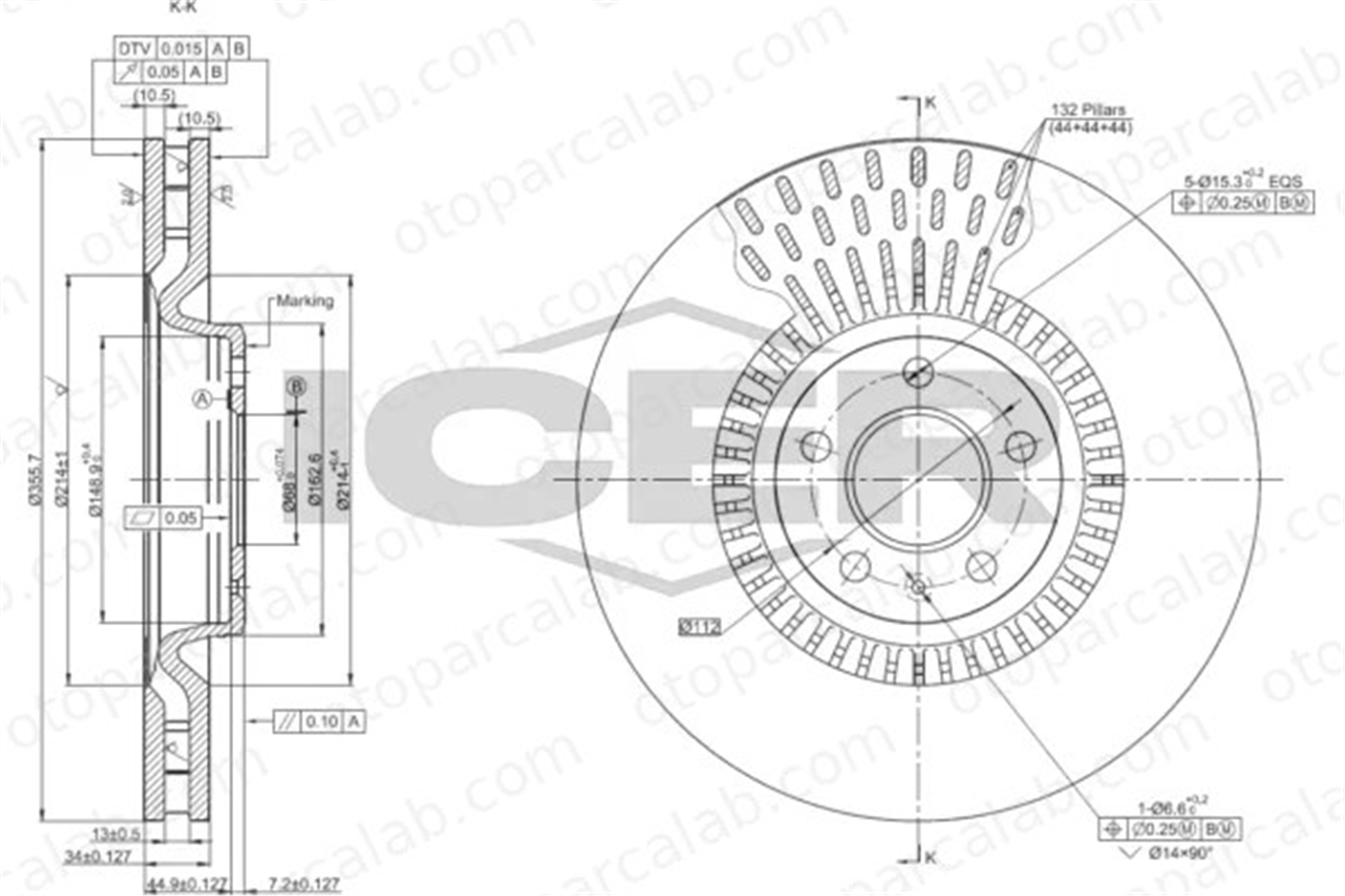 MAHER 03604 Fren Disk Ayna Ön Sağ ve Sol AUDI A6 C7 A6 C7 Avant 4G0615301A 4G0615301K