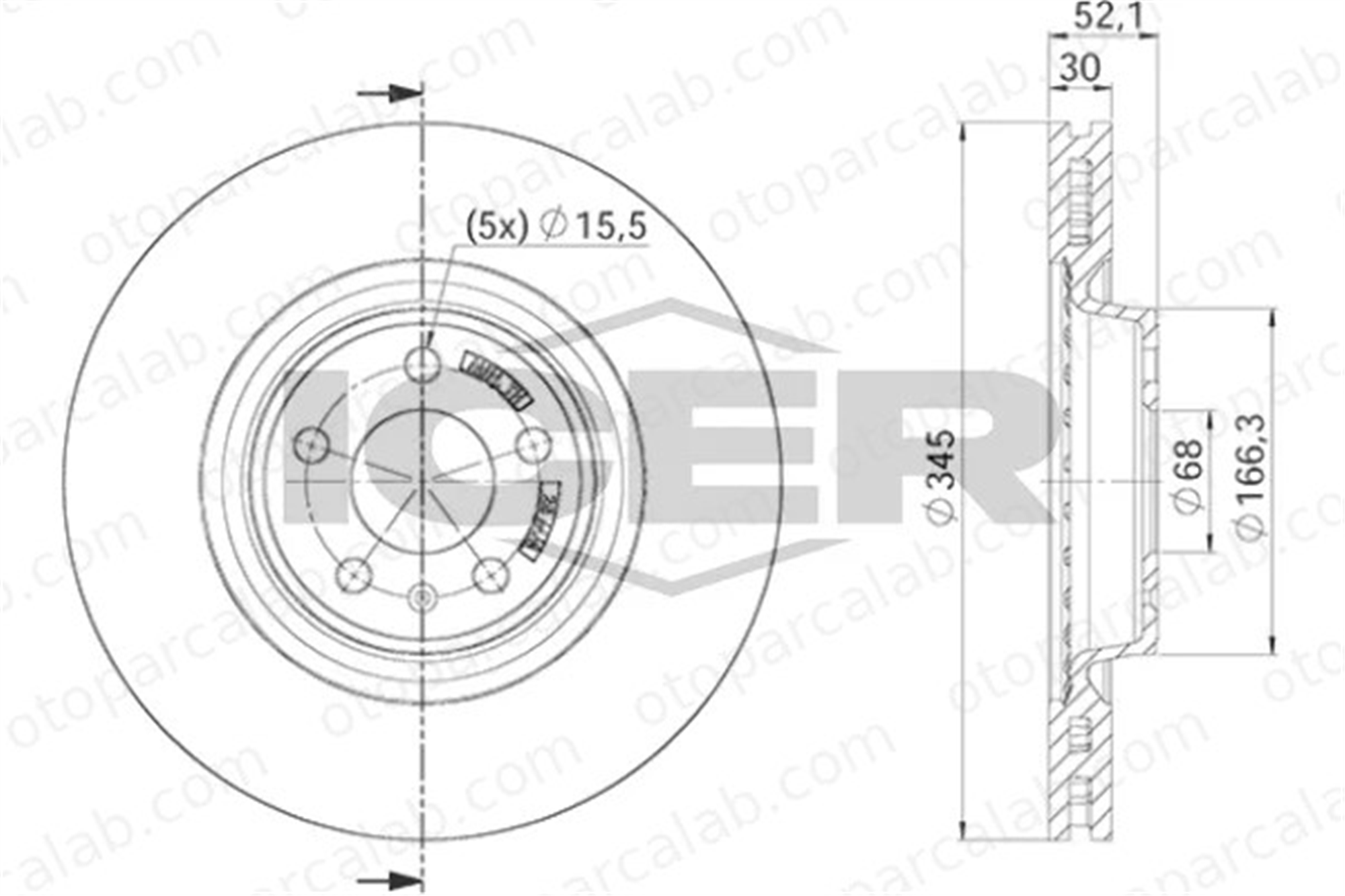 MAHER 03605 Fren Disk Ayna Ön Sağ ve Sol AUDI A4 B8 A4 B8 Avant 4G0615301G 4G0615301