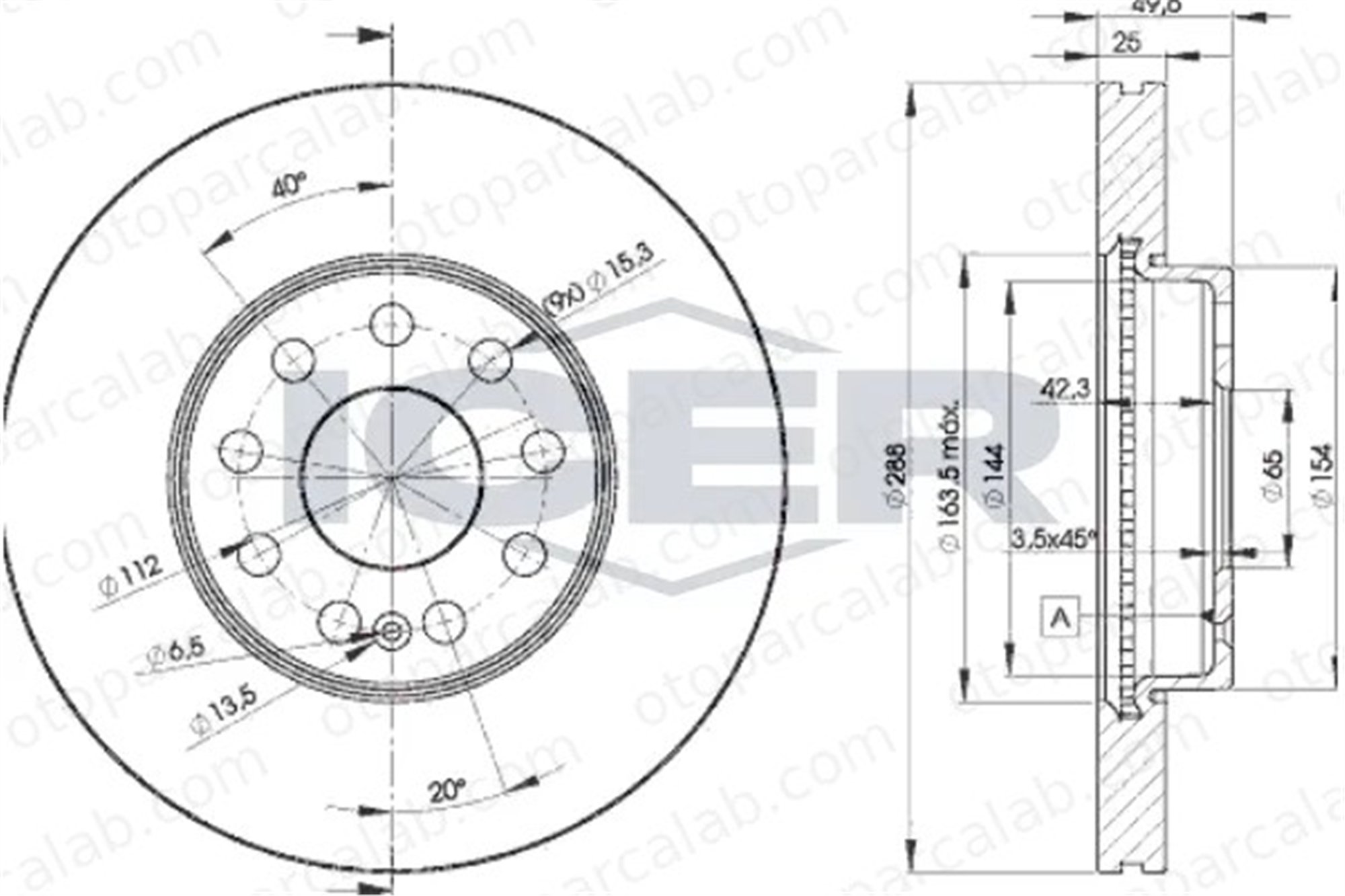 MAHER 03642 Fren Disk Ayna Ön Sağ ve Sol VW GOLF VII SEAT LEON 5C0615301A JZW615301J