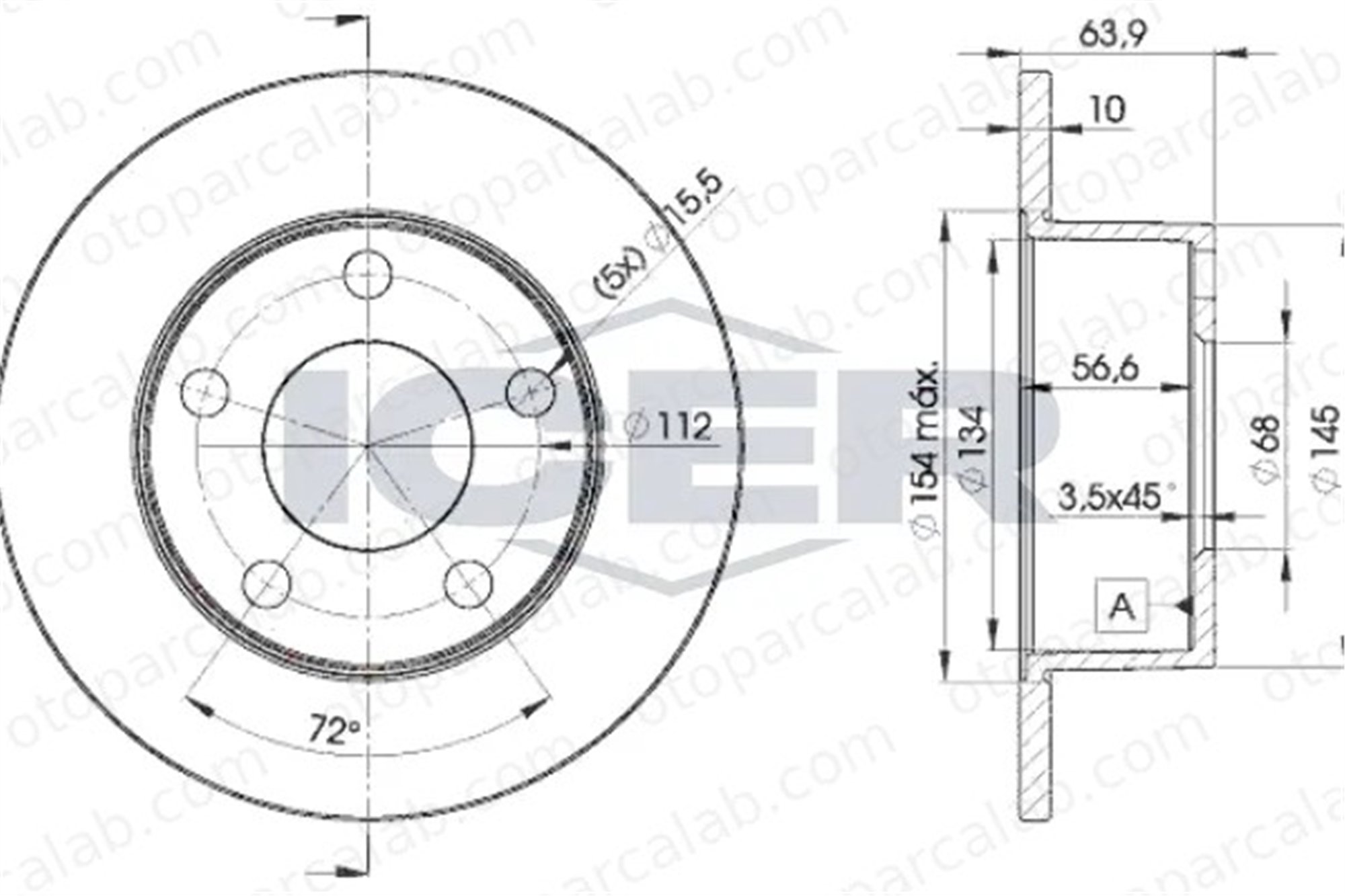 MAHER 03737 Fren Disk Ayna Arka Sağ ve Sol AUDI A6 C5 Avant A6 C5 4A0615601A 4A0615301A