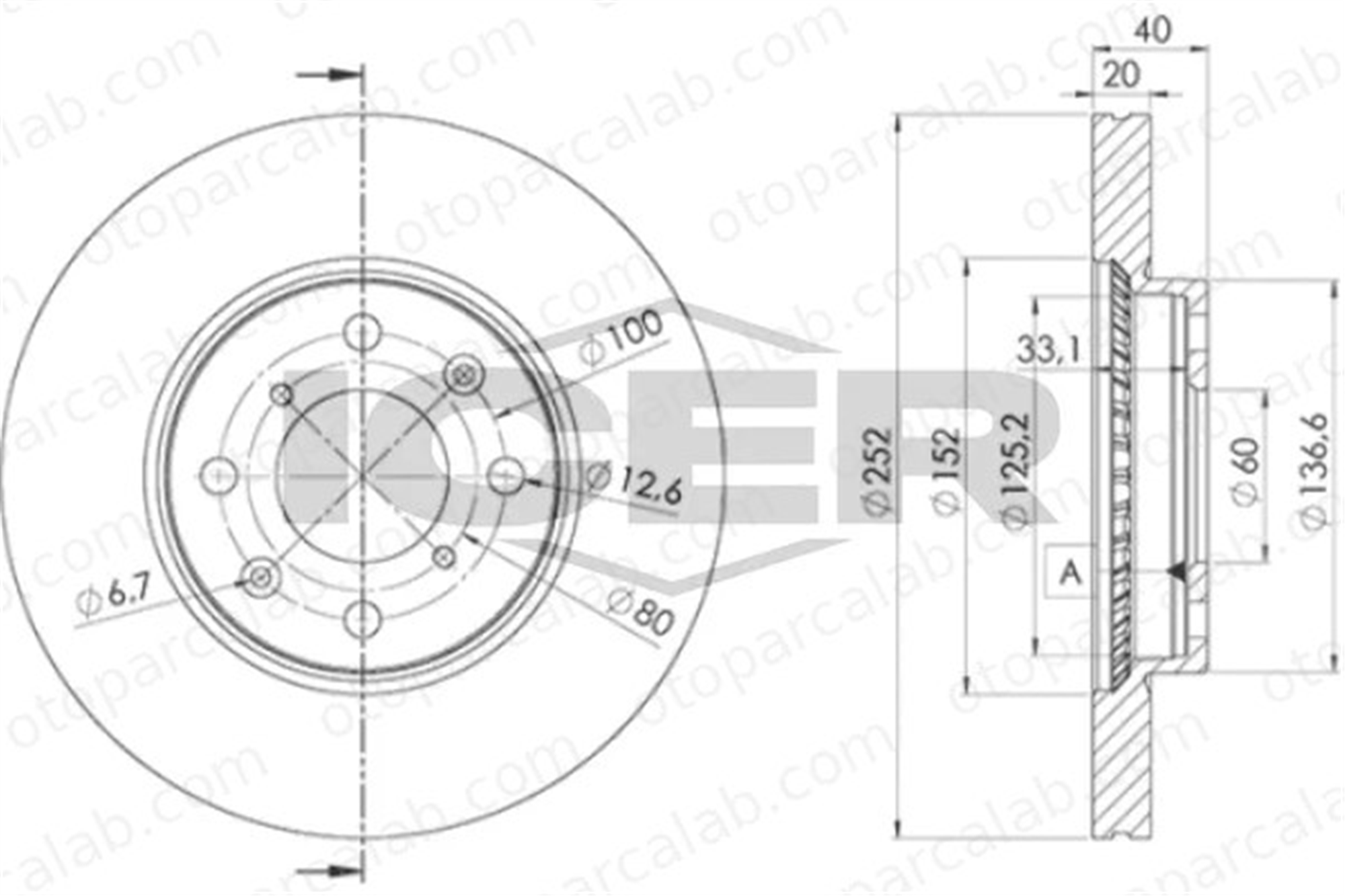 MAHER 03775 Fren Disk Ayna Ön Sağ ve Sol OPEL AGILA SUZUKI SWIFT III 5531162J01 93192978