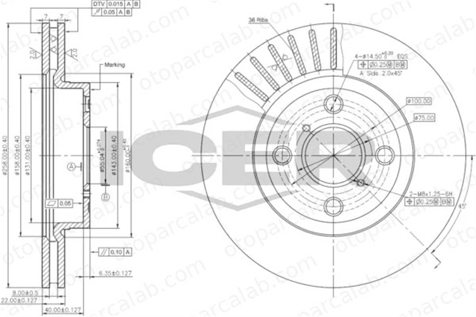 MAHER 03798 Fren Disk Ayna Ön Sağ ve Sol TOYOTA YARIS DAIHATSU CHARADE VIII 435120D060 9A91314