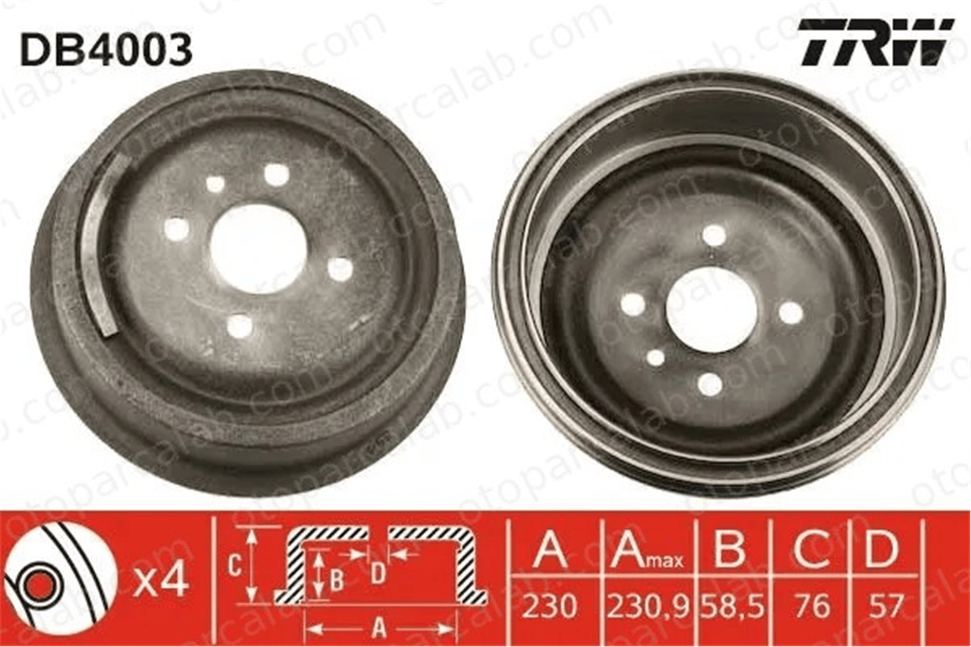 MAHER 03817 Kampana Arka Sağ veya Sol OPEL KADETT E Station wagon REKORD E 568038 568056