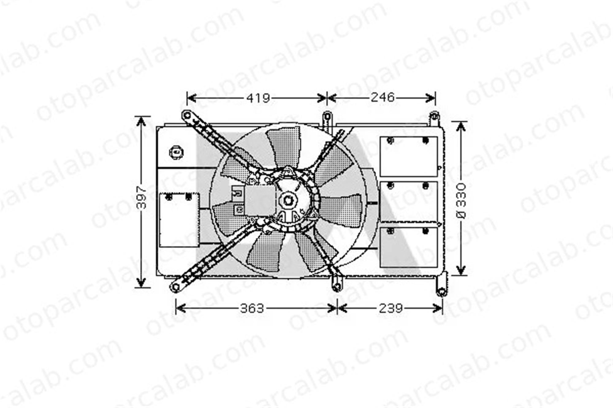 MAHER 04956 Radyatör Fan ve Motoru MITSUBISHI ASX LANCER VIII MR968365 MR312898