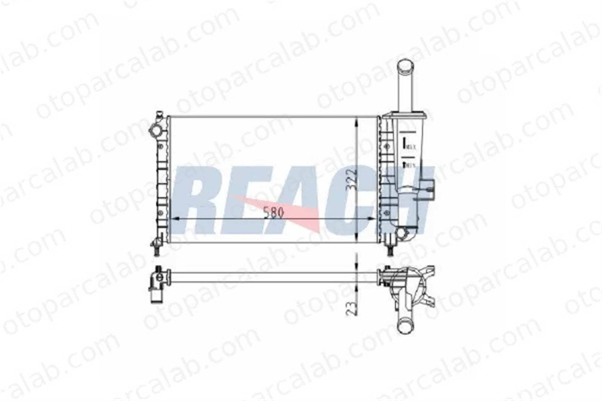 MAHER 10443 Su Radyatörü FIAT PUNTO PUNTO Kasa/eğik arka 46745043 46745049