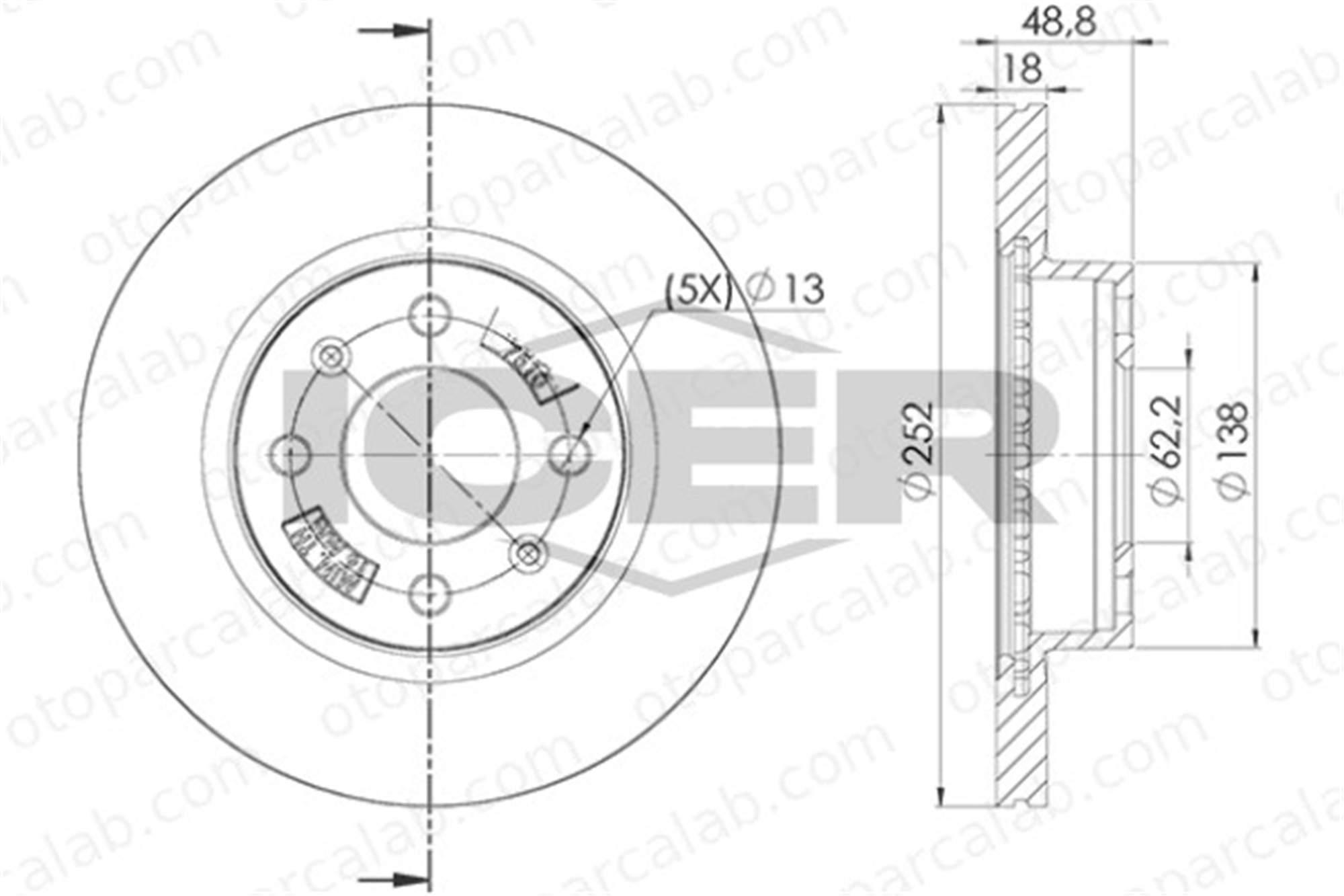 MAHER 15078 Fren Disk Ayna Ön Sağ ve Sol HYUNDAI i10 II i10 III 51712B9000 51712B4000