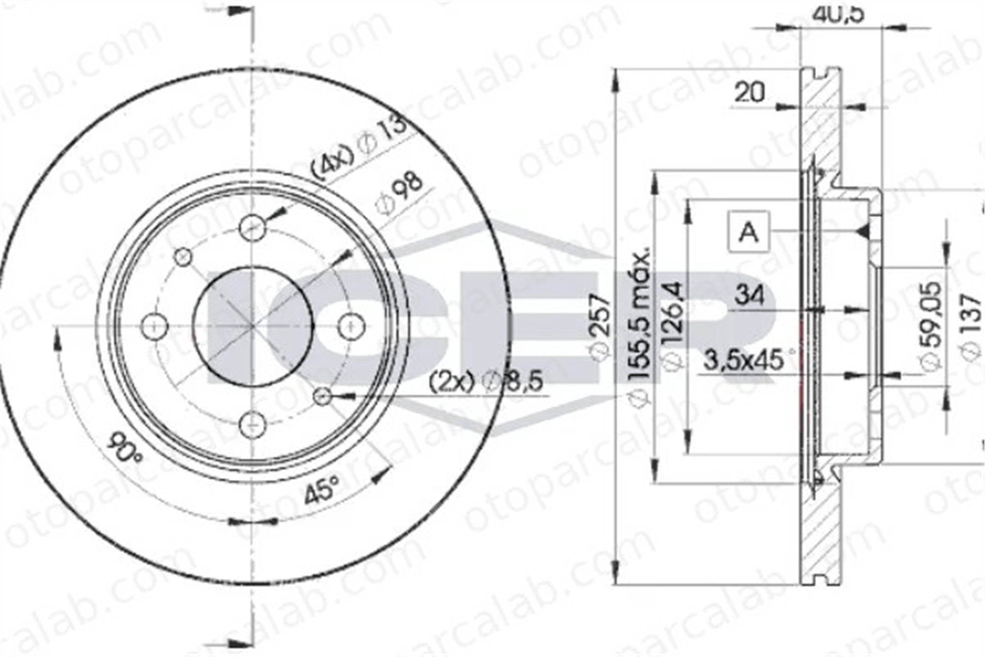 MAHER 16832 Fren Disk Ayna Ön Sağ ve Sol FIAT DOBLO MPV TEMPRA S.W. 51749124 60806137