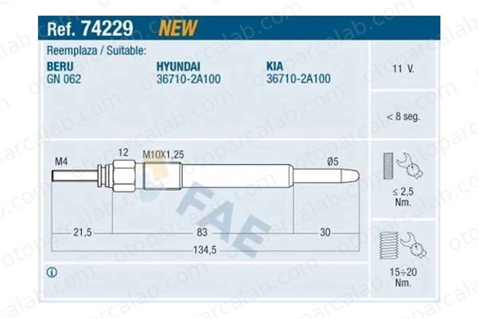 MAHER 30202 Isıtma Bujisi HYUNDAI GETZ MATRIX 367102A100 367102A200