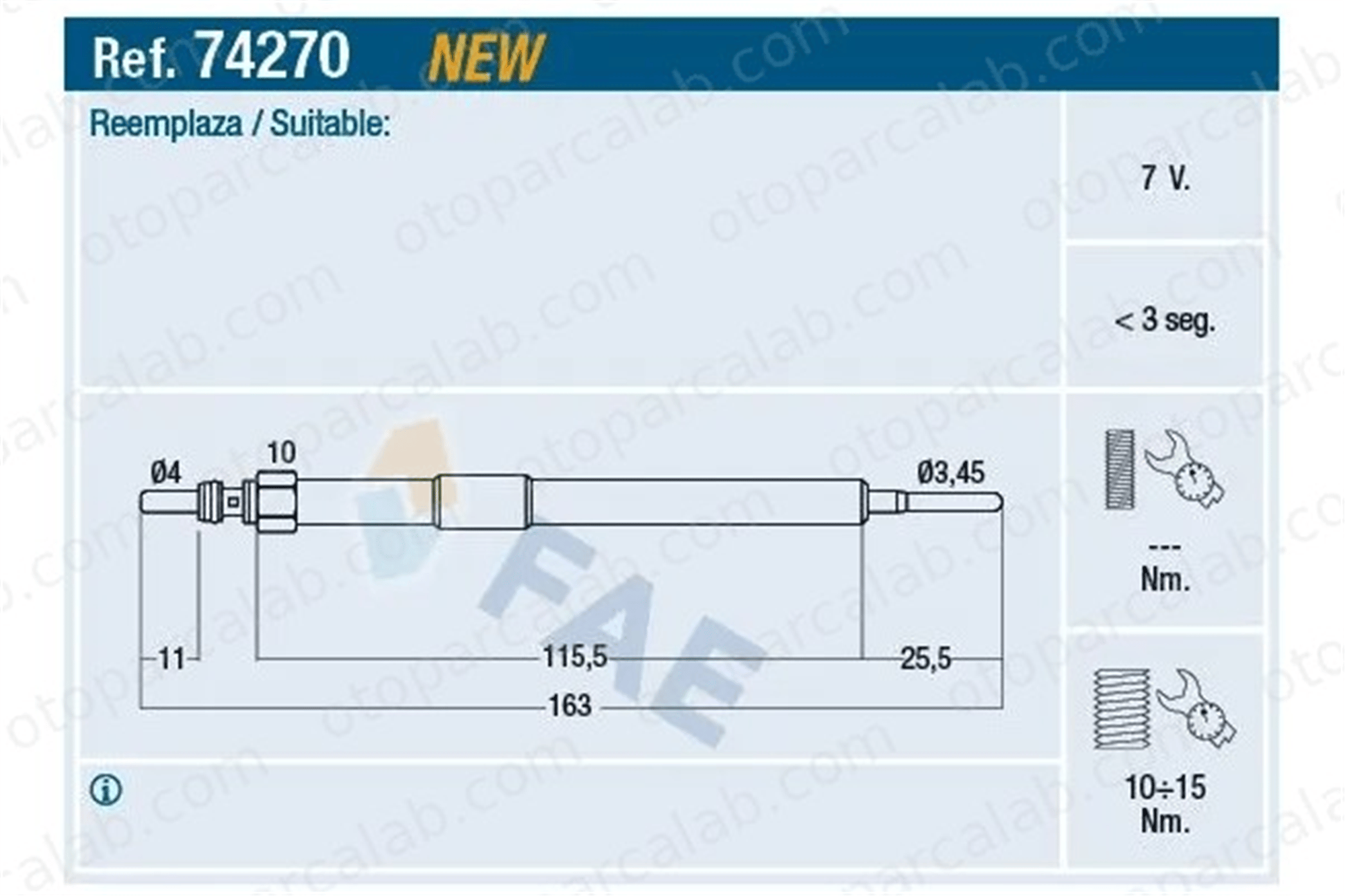 MAHER 30236 Isıtma Bujisi OPEL MOVANO B Panelvan/Van MOVANO B Platform şasi 110655X00A 93198468