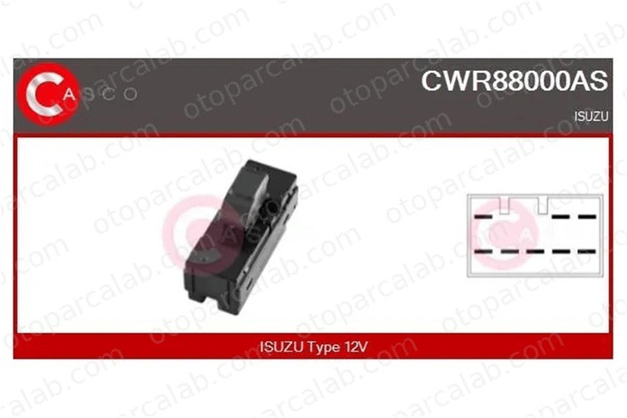 MAHER 37286 Cam Açma Düğmesi Arka Sağ veya Sol ISUZU D-MAX I 8973961140