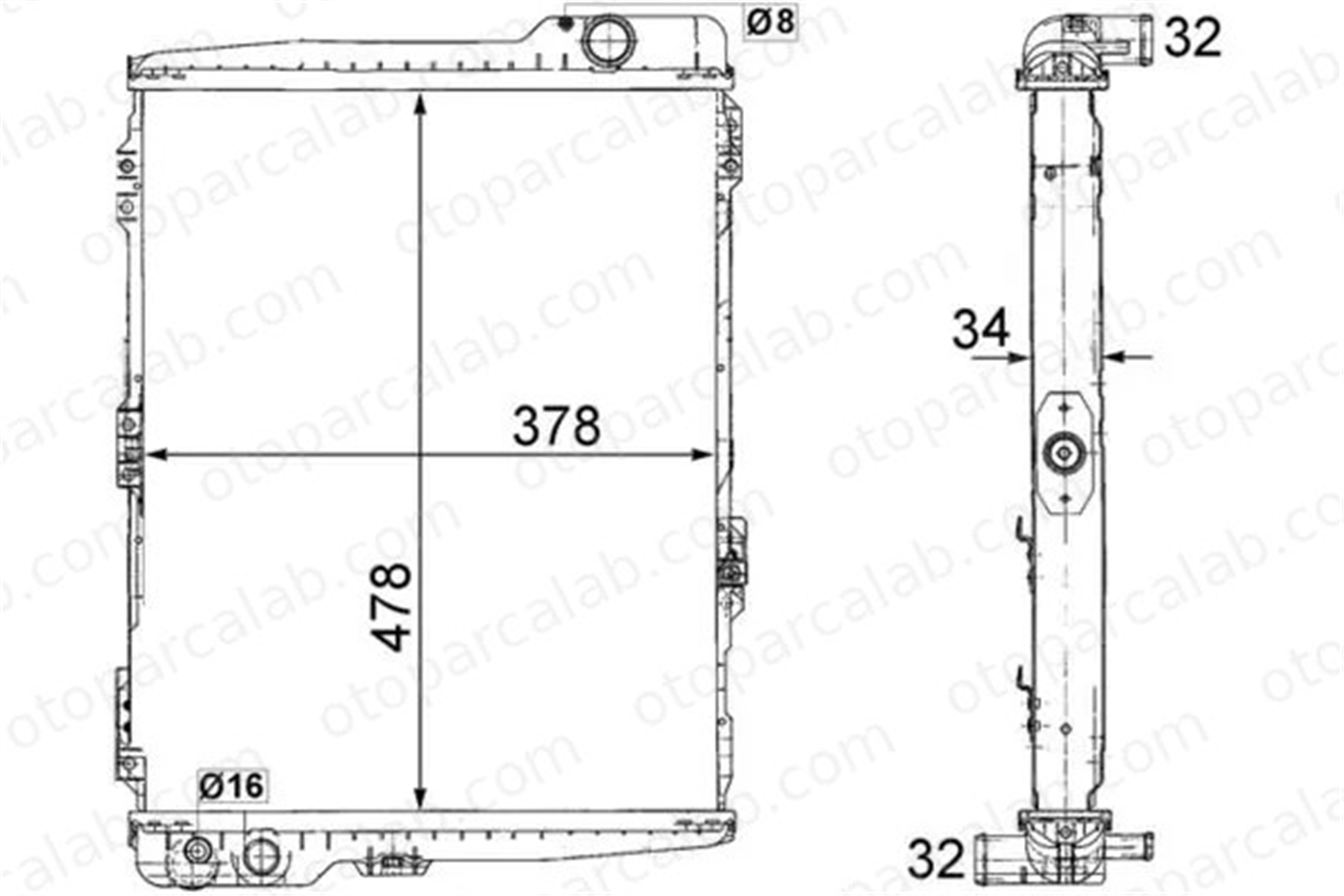 MAHLE CR 253 000S Su Radyatörü AUDI 90 B3 COUPE B2 1427153 1427154