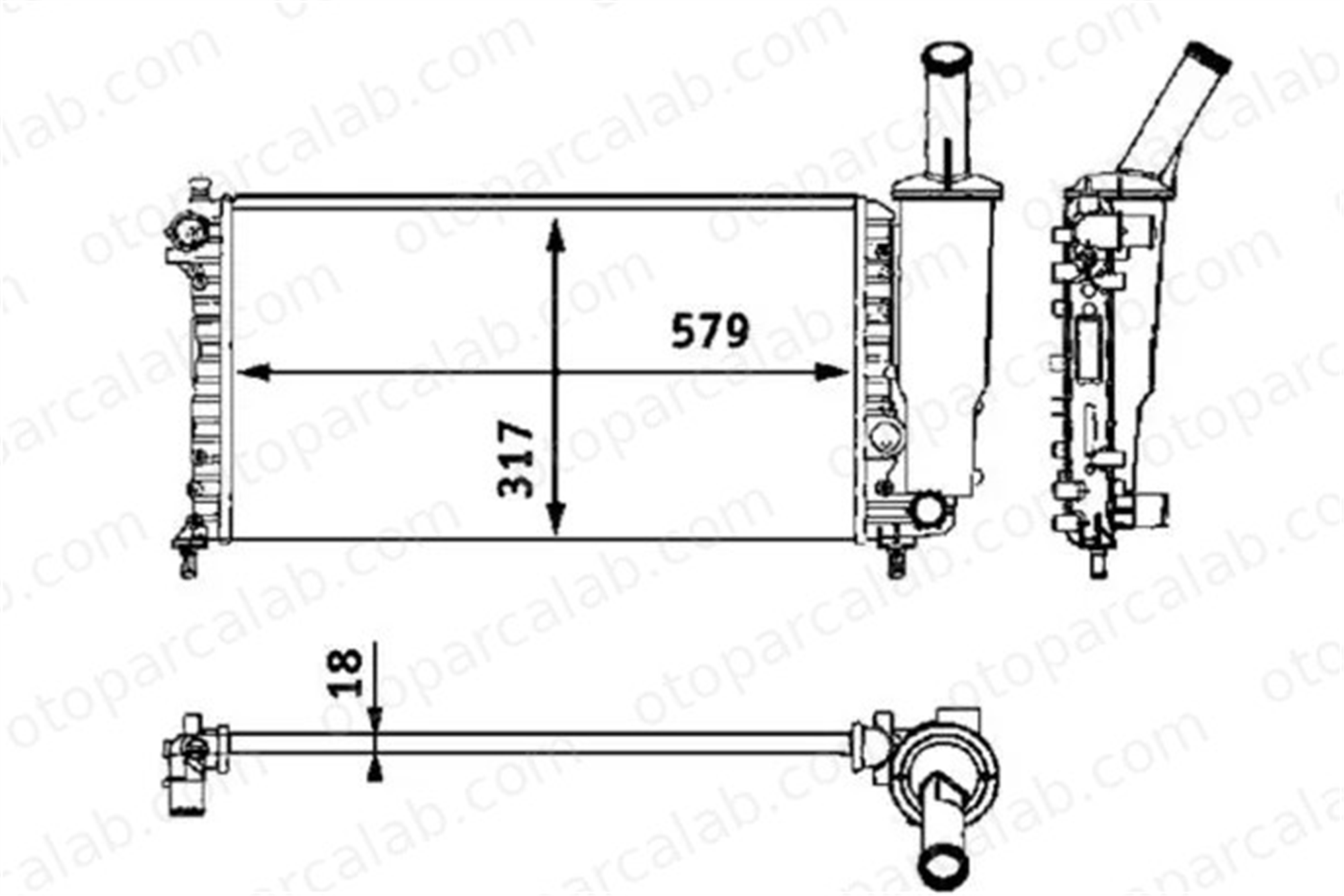 MAHLE CR 552 000S Su Radyatörü FIAT PUNTO PUNTO Kasa/eğik arka 253102E400 46524603