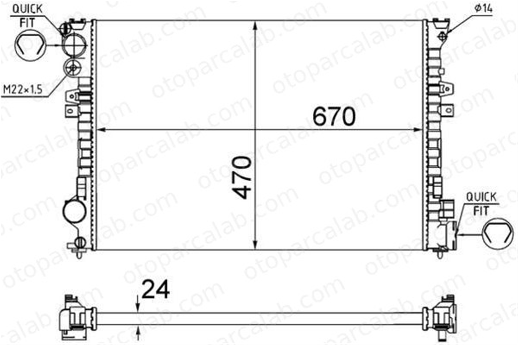MAHLE CR 587 001S Su Radyatörü FIAT SCUDO Panelvan/Van SCUDO Minibüs/Otobüs 133072 1330000