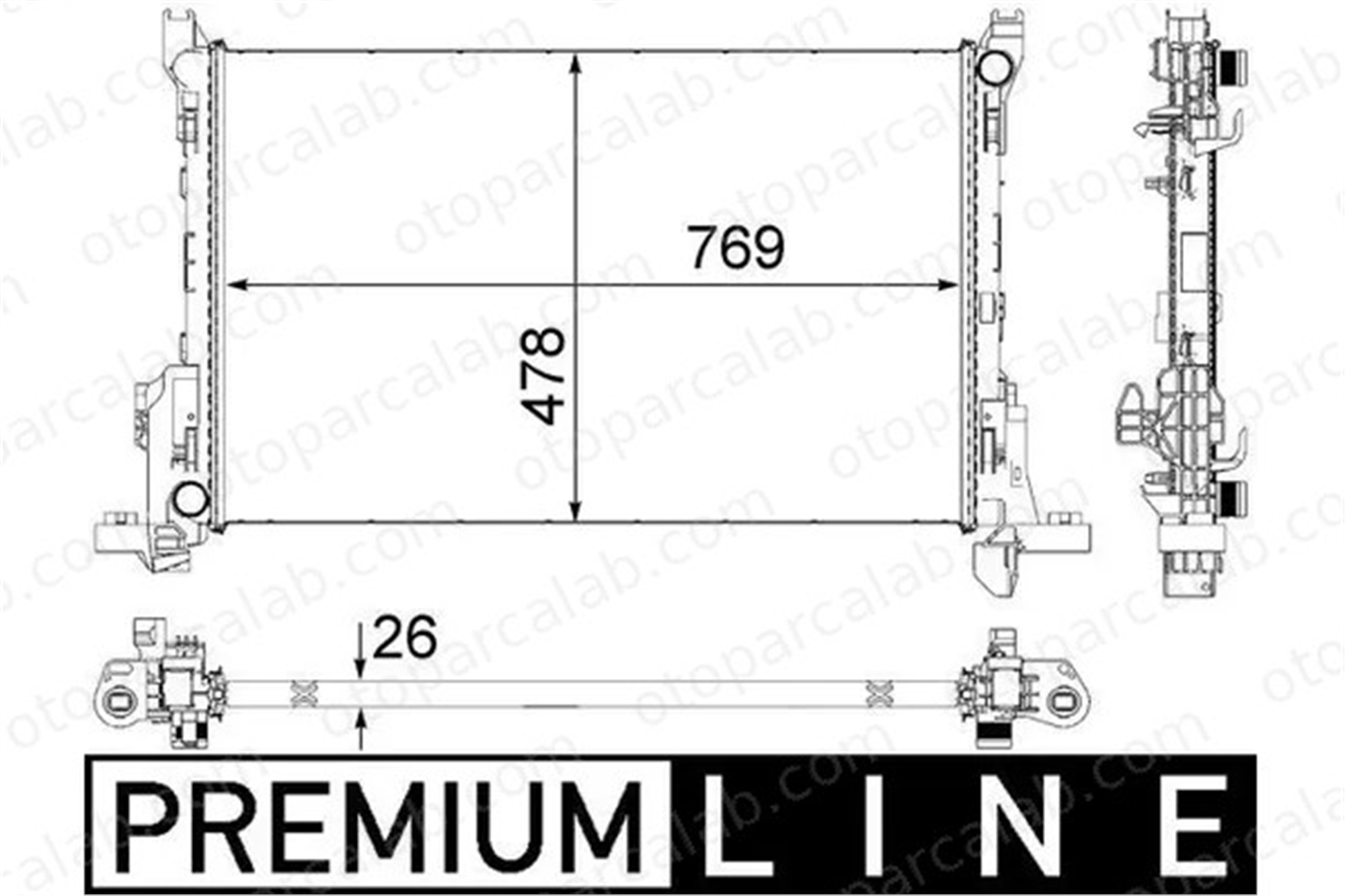 MAHLE CR 84 000P Su Radyatörü RENAULT TRAFIC III Minibüs/Otobüs TRAFIC III Panelvan/Van 8W0121251AA 4422503