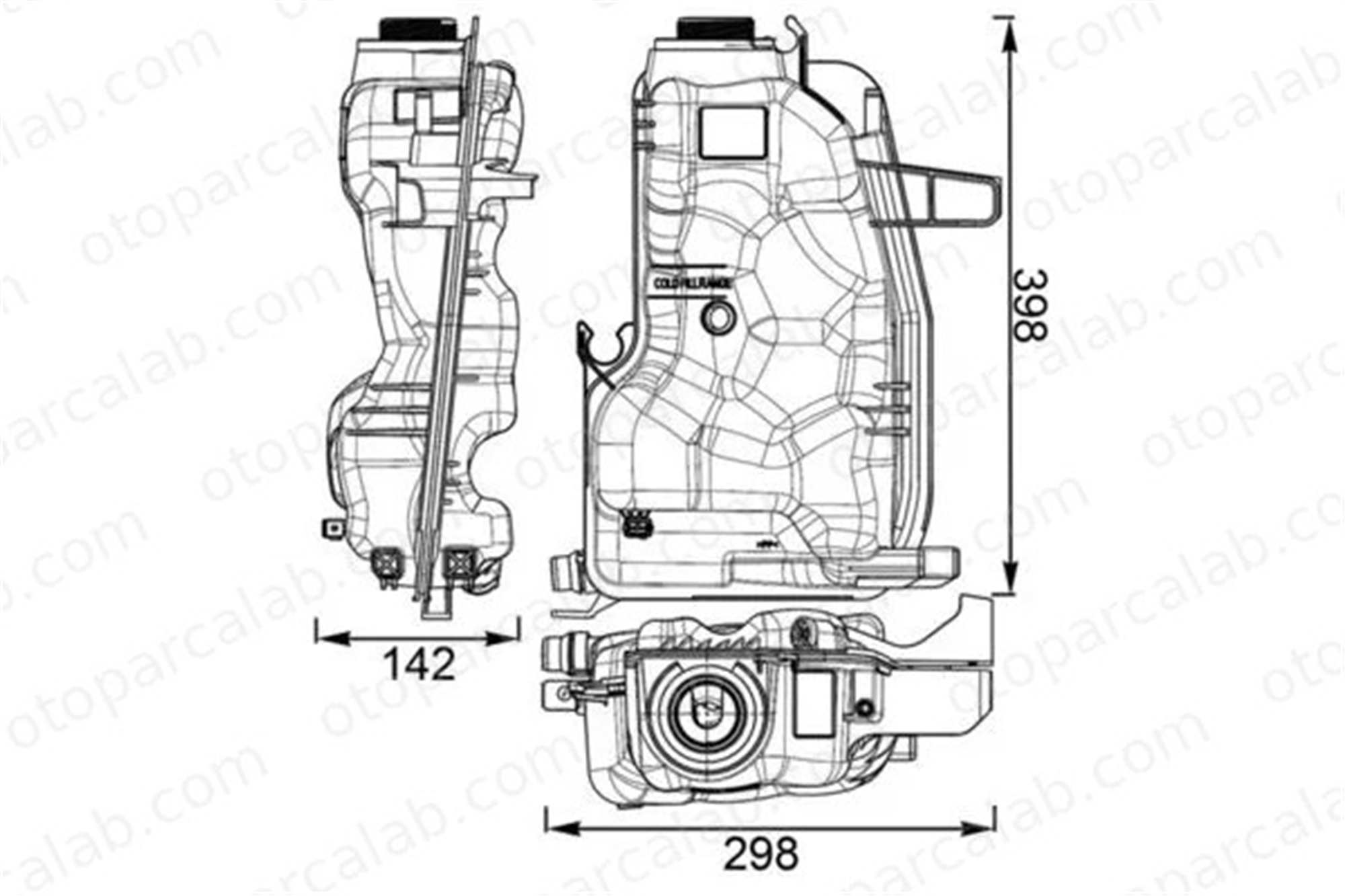 MAHLE CRT 76 000S Radyatör Yedek Su Deposu LAND ROVER RANGE ROVER III LR023077 LR010966