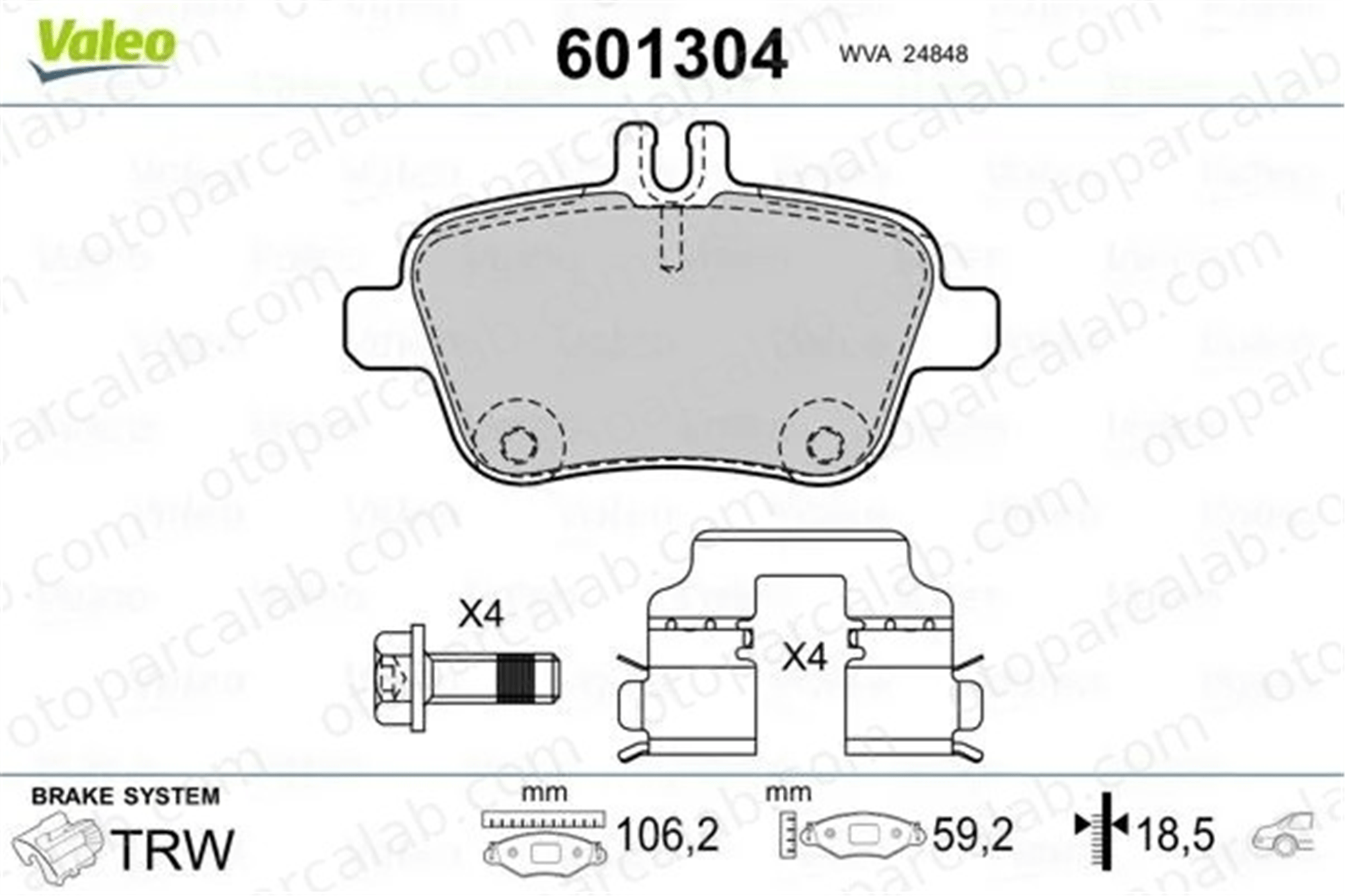MANDO 015679 Fren Disk Balata Arka MERCEDES-BENZ A-SERISI B-SERISI Sports Tourer 64207920 64202320
