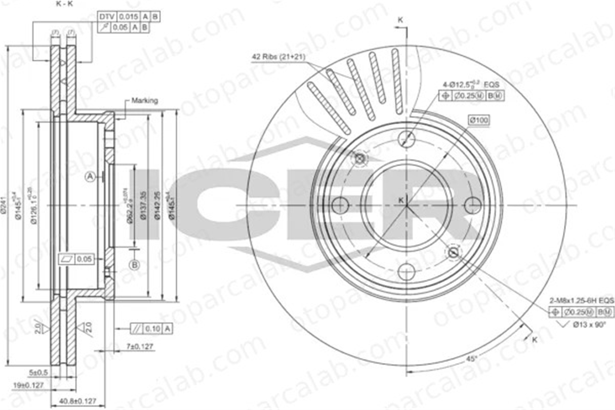 MANDO HM517121C000 Fren Disk Ayna Ön Sağ ve Sol HYUNDAI GETZ 517121C000