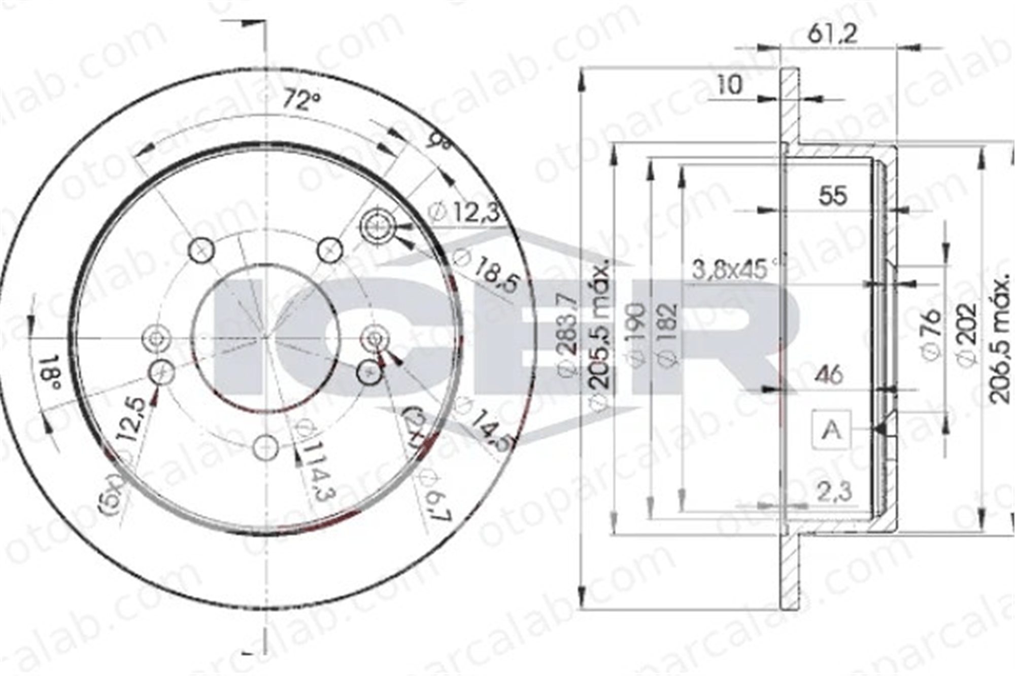 MANDO HM584113A300 Fren Disk Ayna Arka Sağ ve Sol HYUNDAI SANTA FÉ I TRAJET 584113A300 584112Y300