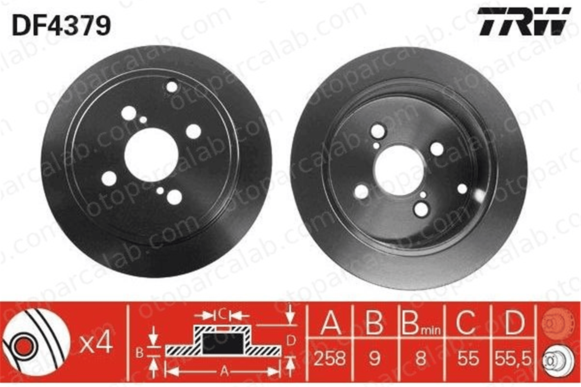 MANDO MBC035294 Fren Disk Ayna Arka Sağ ve Sol TOYOTA COROLLA YARIS VERSO 4243102050 4243102070