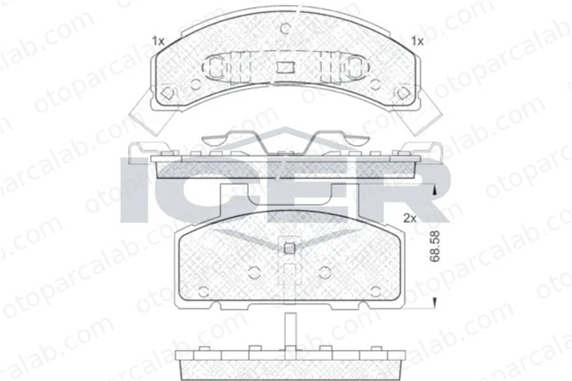 MANDO MBF010526 Fren Disk Balata Arka BUICK CENTURY Sedan CENTURY Station wagon 12321422 12510004