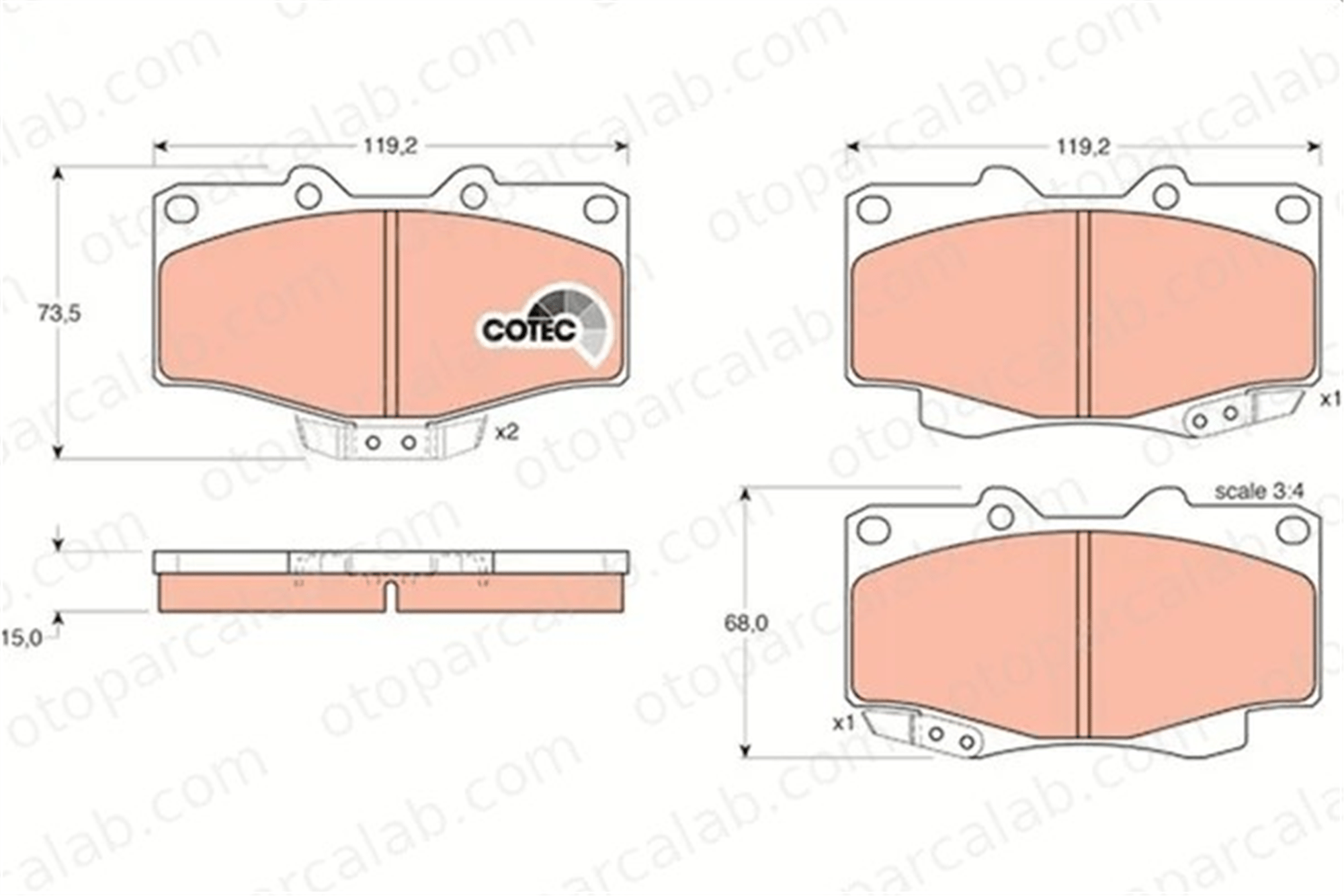 MANDO MBF01CRK0632 Fren Disk Balata Ön TOYOTA LAND CRUISER HILUX V Pick-up MBF01CRK0632 449135251