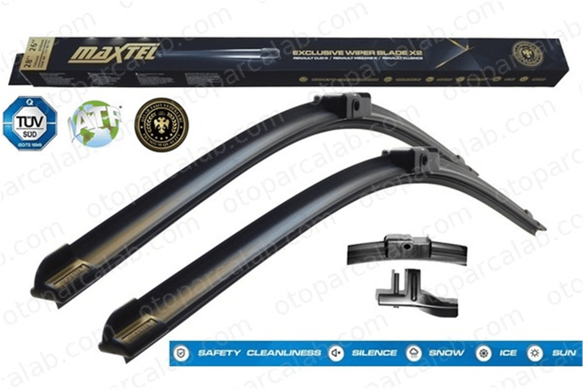 MAXTEL 12106252 Silecek Süpürgesi Ön Muz Tip 530/480 mm - 21/19 inç VW GOLF IV BORA I 3397118927 1J0998002
