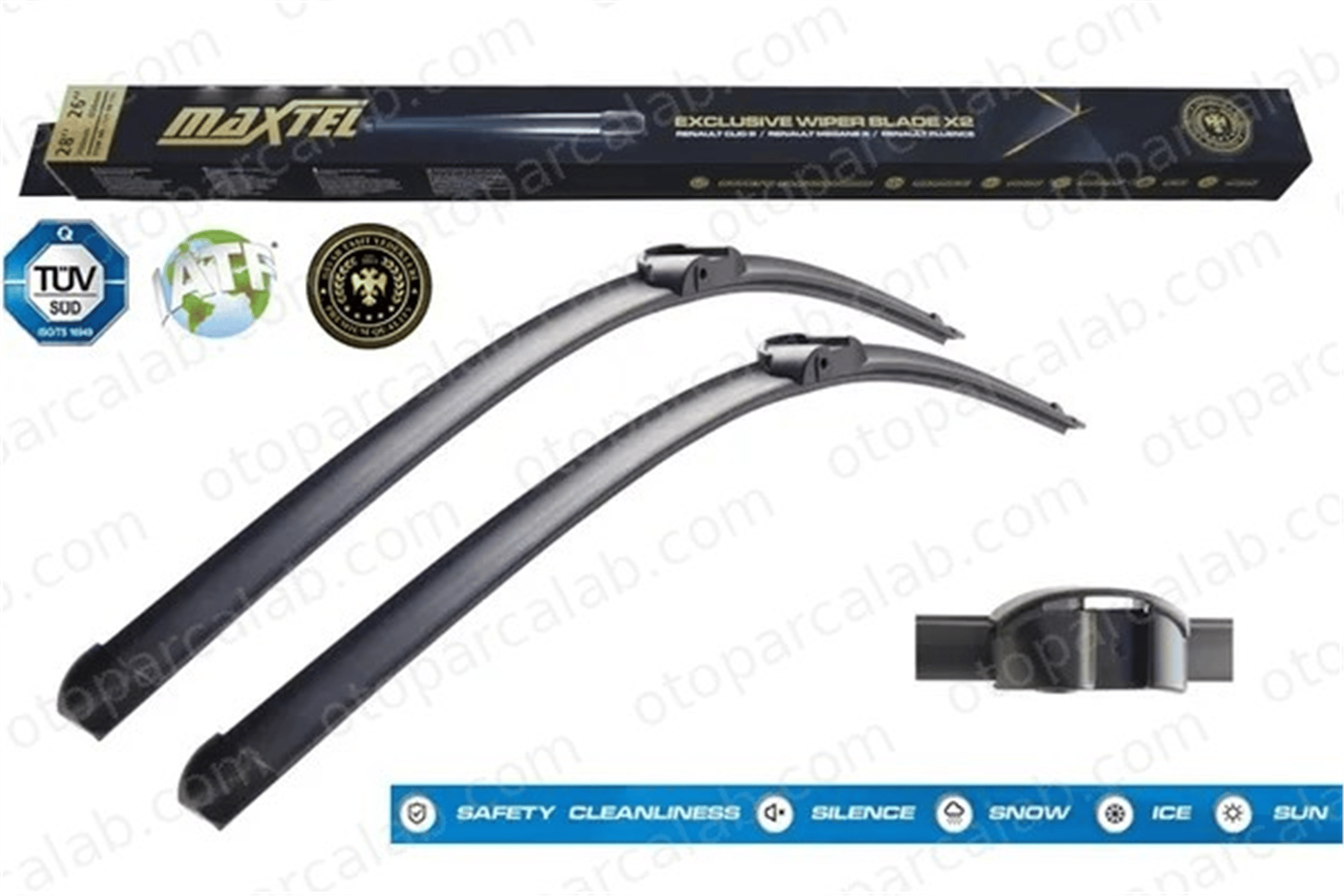 MAXTEL 12108512 Silecek Süpürgesi Ön 600/600 mm - 24/24 inç BMW 3 MERCEDES-BENZ C-SERISI A2048201300 8T1955425A