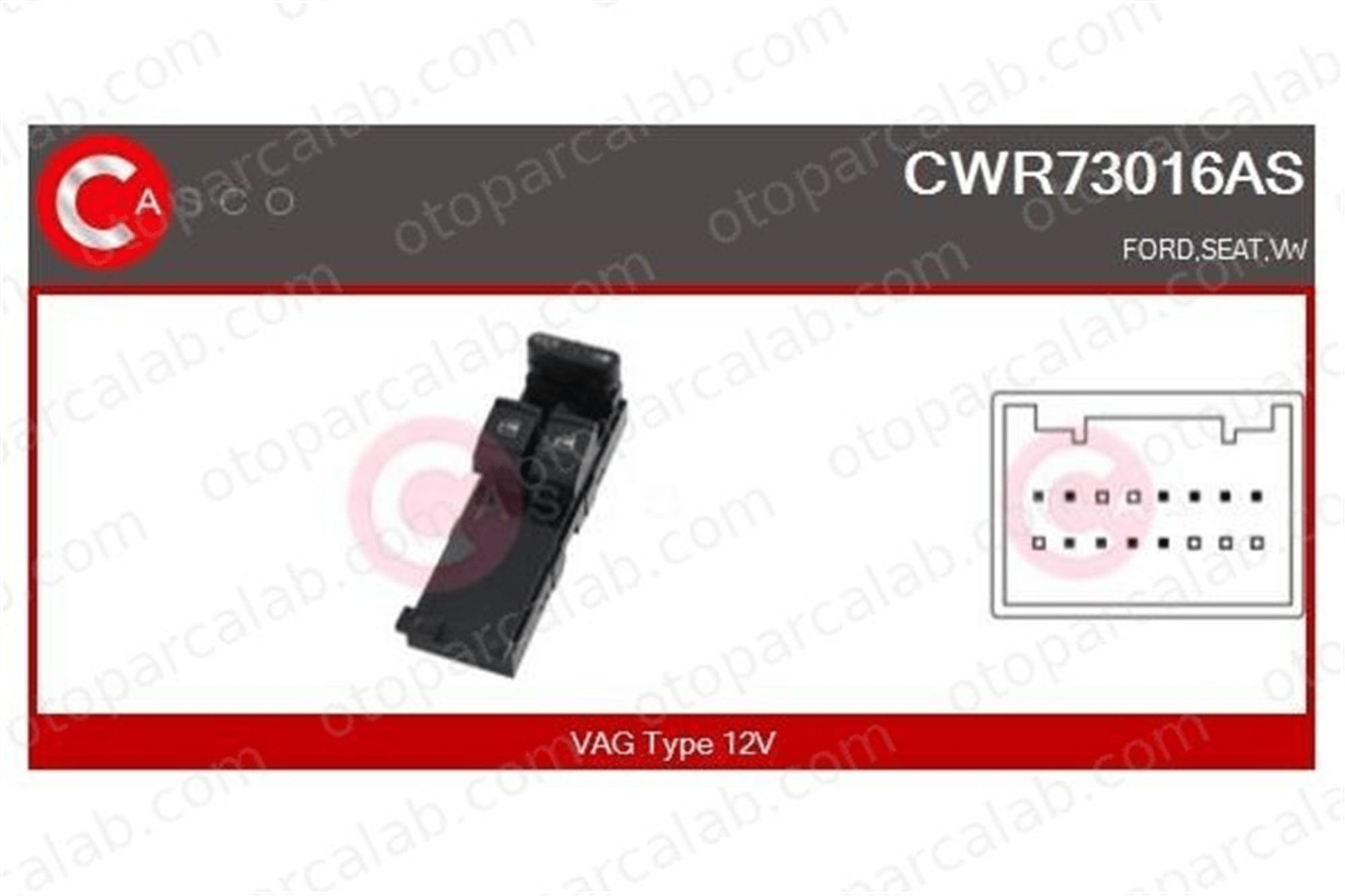MCAR AN-413B Cam Açma Düğmesi Ön Sol VW SHARAN FORD GALAXY I AN413B 7M3959857C