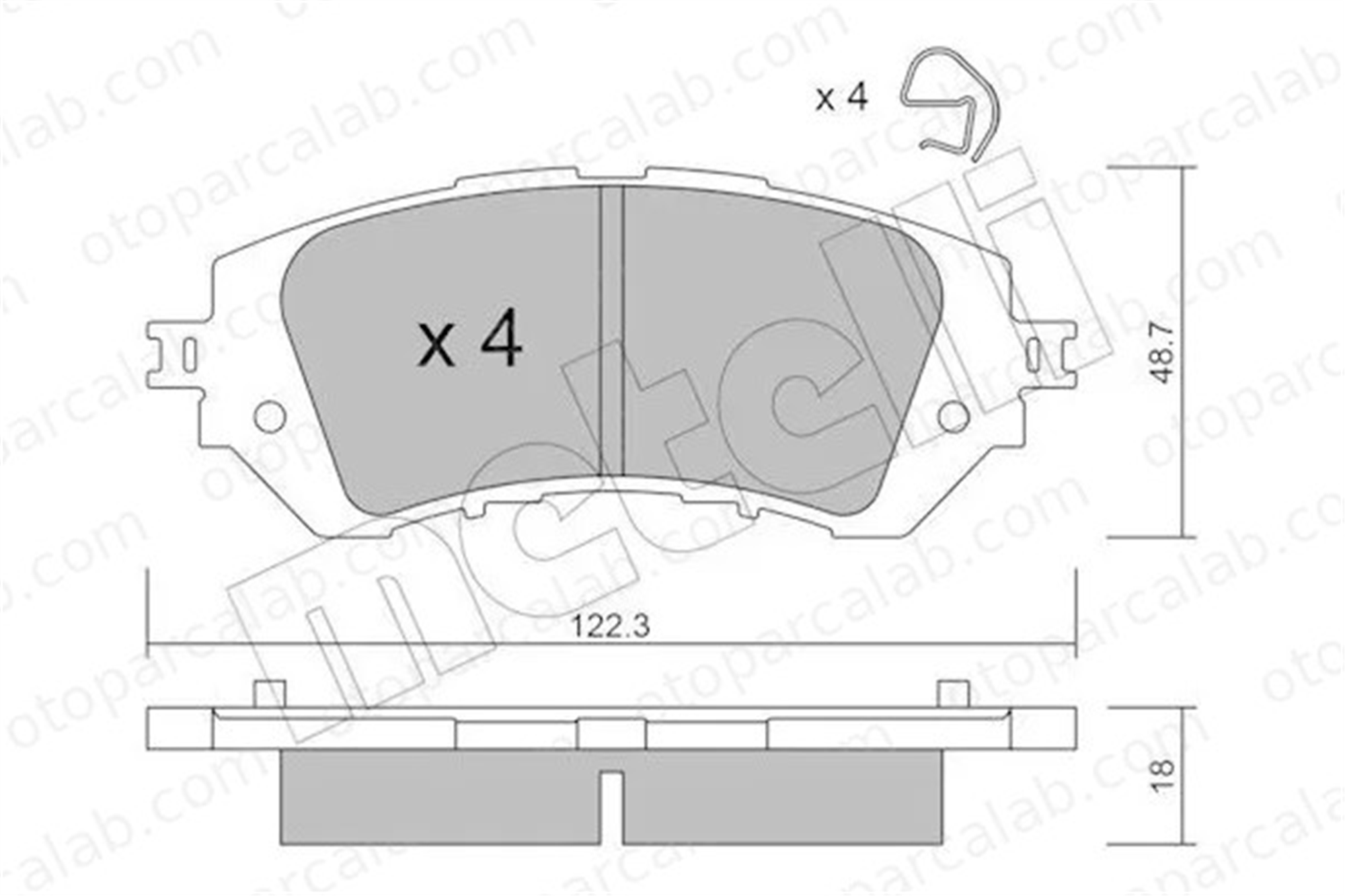 METELLI 22-1219-0 Fren Disk Balata Ön TOYOTA YARIS 446509020 04465-09020