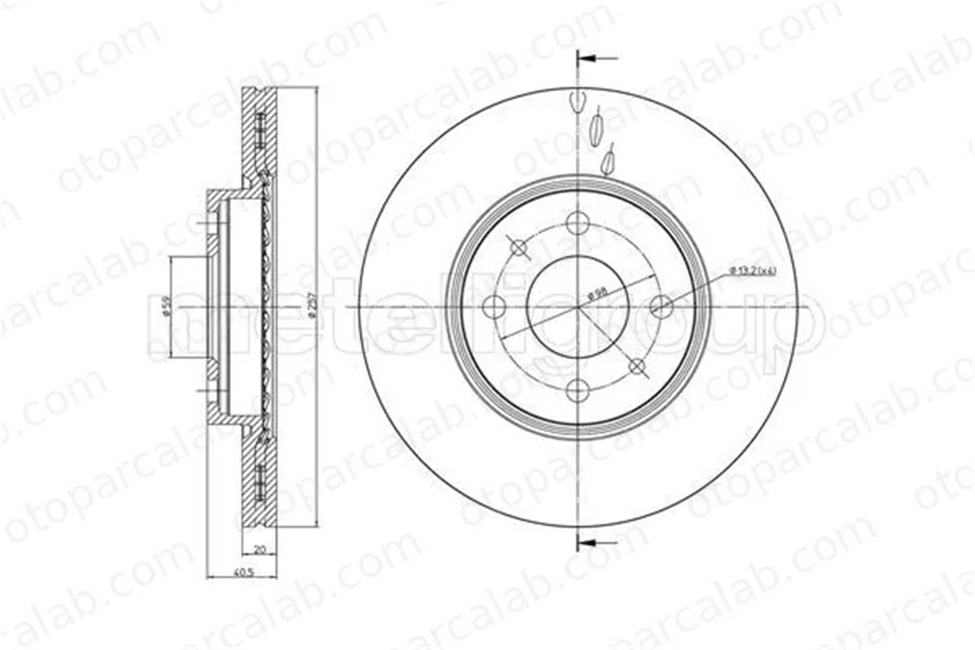 METELLI 23-0231C Fren Disk Ayna Ön Sağ ve Sol LANCIA DEDRA FIAT MAREA 7779409 60806137