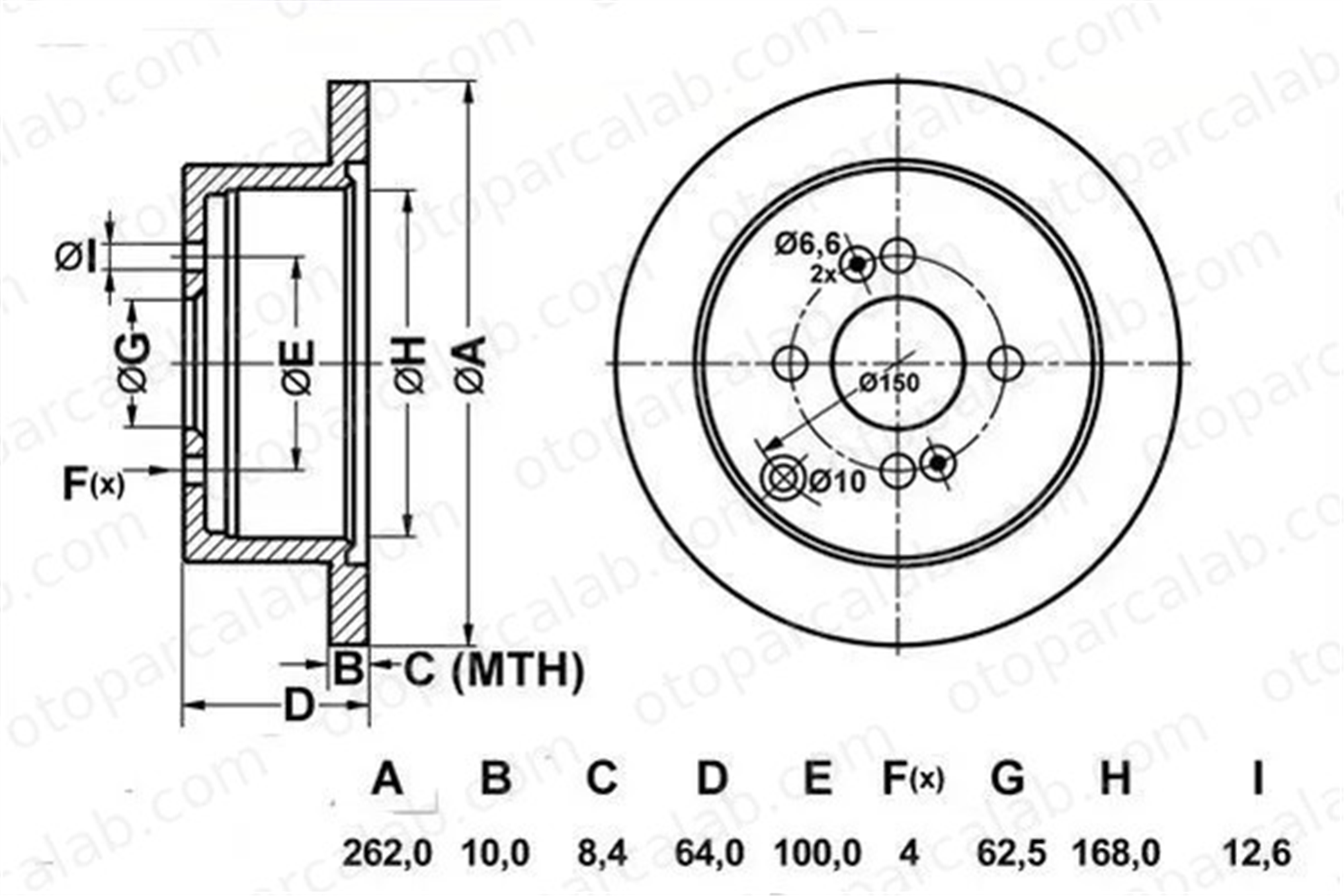 MGA 50301 Fren Disk Ayna Arka Sağ ve Sol HYUNDAI GETZ i20 I 584111C800 584111G300