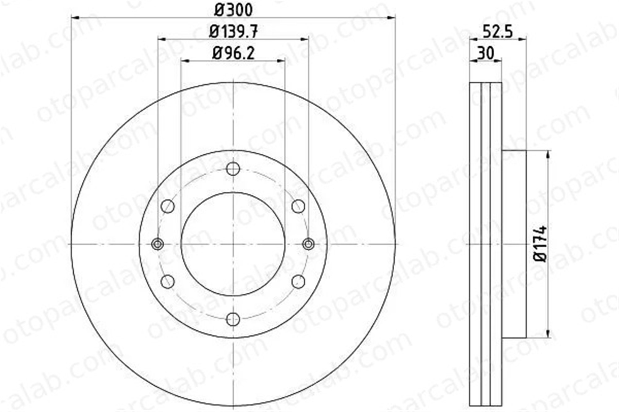 MGA 50356 Fren Disk Ayna Ön Sağ ve Sol HYUNDAI H-1 Cargo H-1 Travel 517124H500