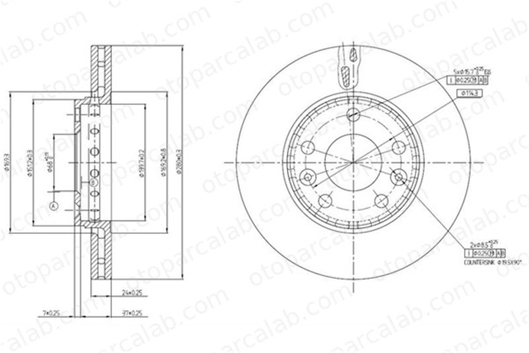 MGA 50414 Fren Disk Ayna Ön Sağ ve Sol DACIA DUSTER RENAULT MEGANE III Hatchback 402060010R 402064151R