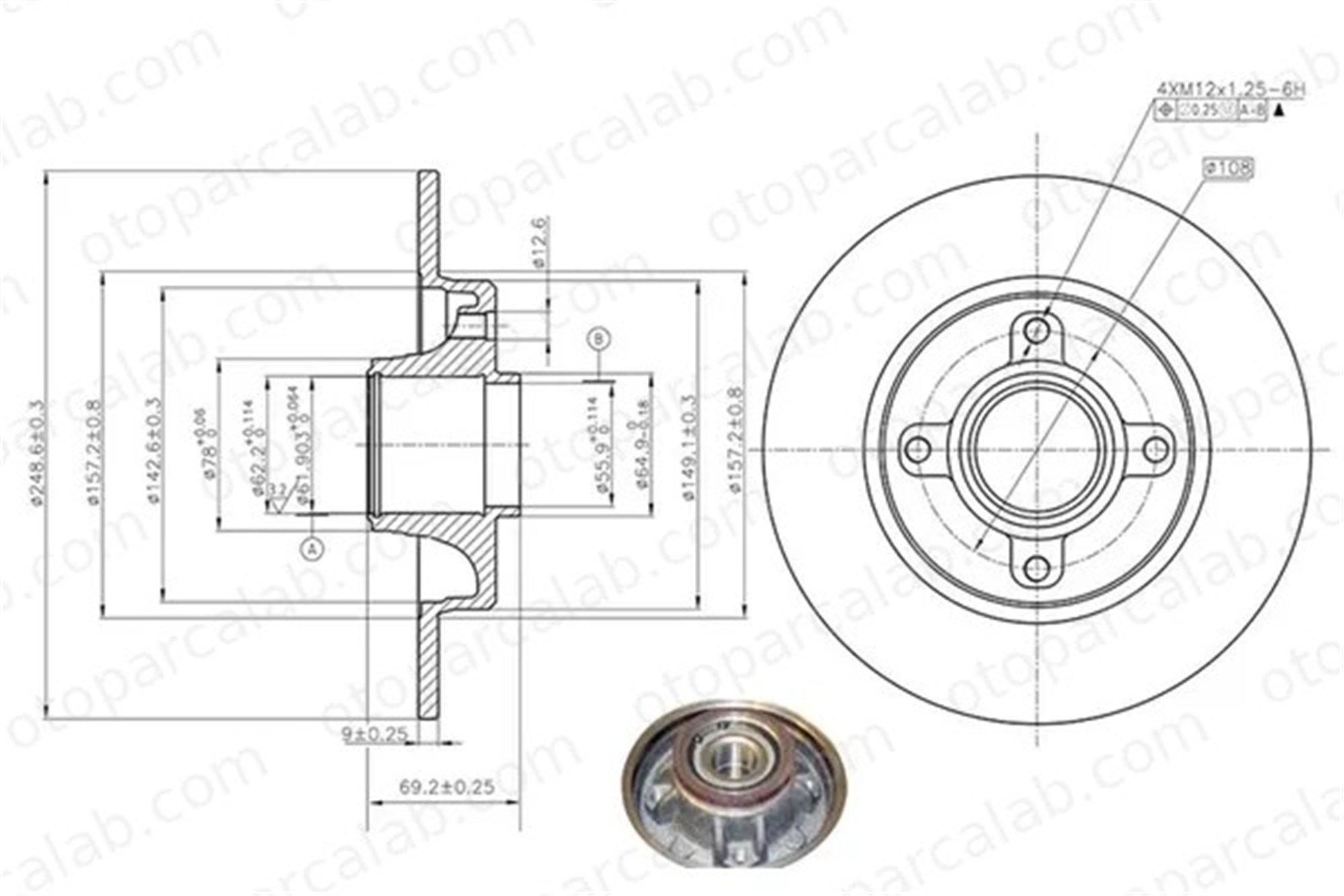 MGA 50422 Fren Disk Ayna Arka Sağ ve Sol PEUGEOT 2008 I CITROËN C3 AIRCROSS II 424932 1619237980