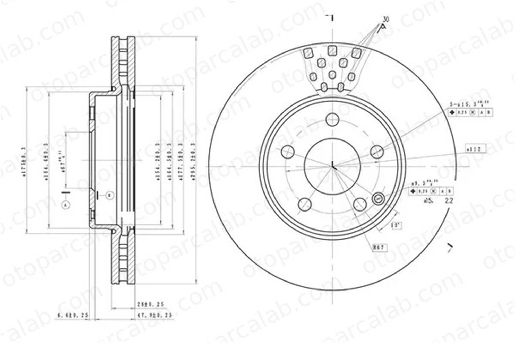 MGA 50429 Fren Disk Ayna Ön Sağ ve Sol MERCEDES-BENZ E-SERISI E-SERISI T-Model 2114210712 A2114210712