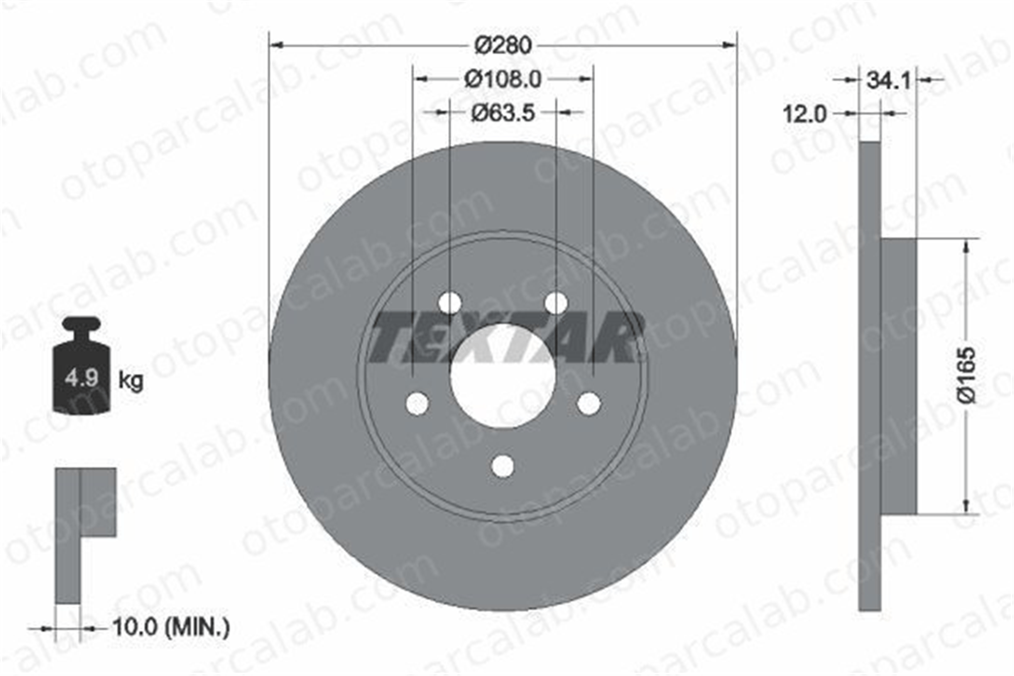 MGA 50510 Fren Disk Ayna Arka Sağ ve Sol FORD MONDEO III Sedan MONDEO III 7S712A315BA 1323102
