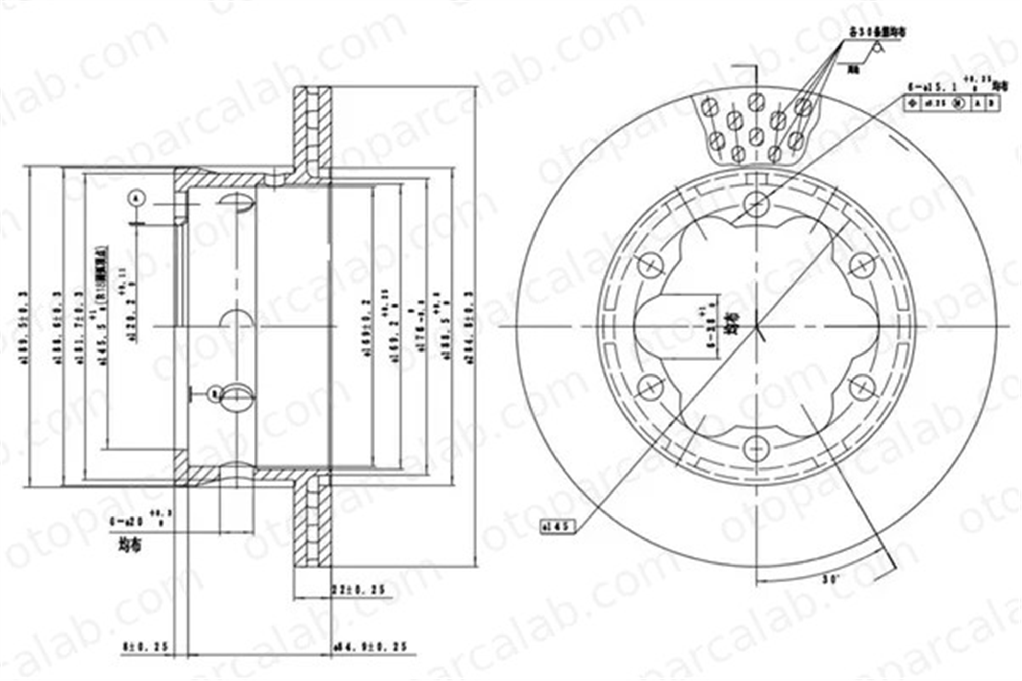 MGA 50567 Fren Disk Ayna Arka Sağ ve Sol MERCEDES-BENZ SPRINTER 4-t Panelvan/Van SPRINTER 4-t Platform şasi 2D0615601B 9044230212