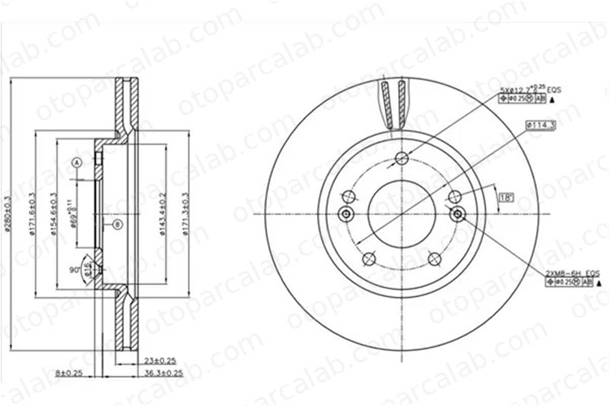 MGA 50580 Fren Disk Ayna Ön Sağ ve Sol HYUNDAI i30 KIA CEE'D 51712A6000 51712M0000