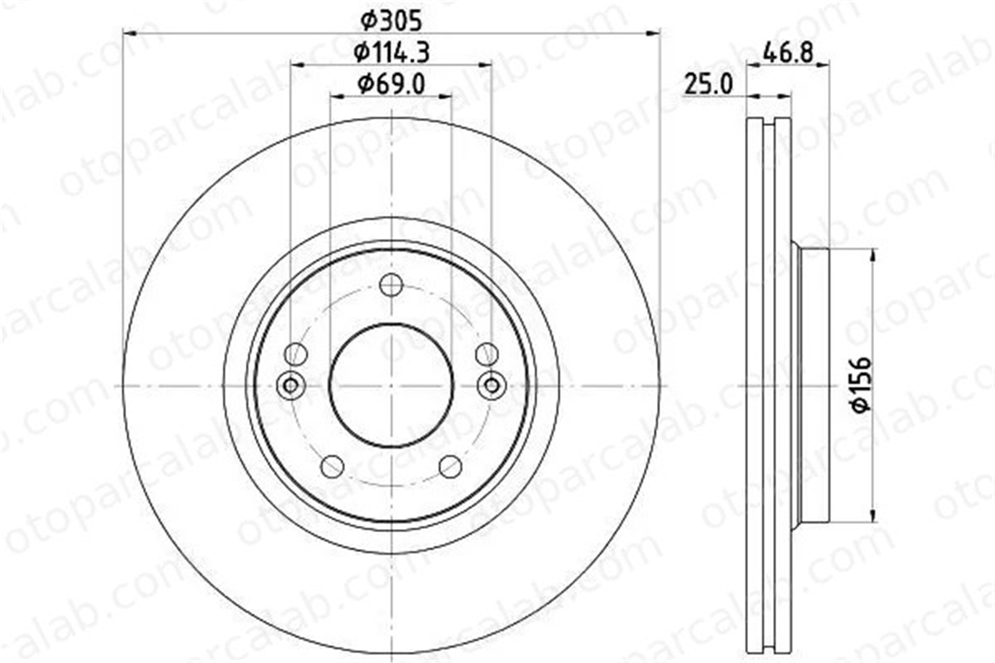 MGA 50653 Fren Disk Ayna Ön Sağ ve Sol HYUNDAI TUCSON KIA SPORTAGE IV 51712C1000 51712D7000
