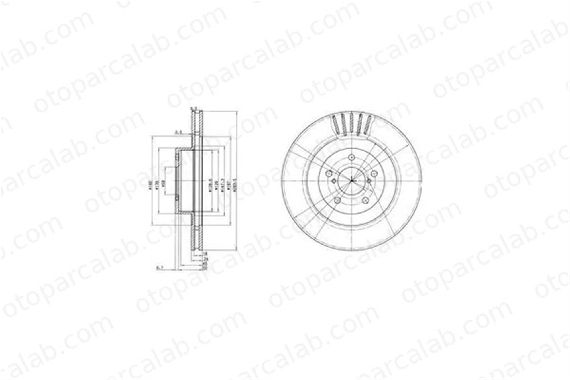 MGA 50657 Fren Disk Ayna Ön Sağ ve Sol SUBARU OUTBACK FORESTER 26300AE061 26300AE060