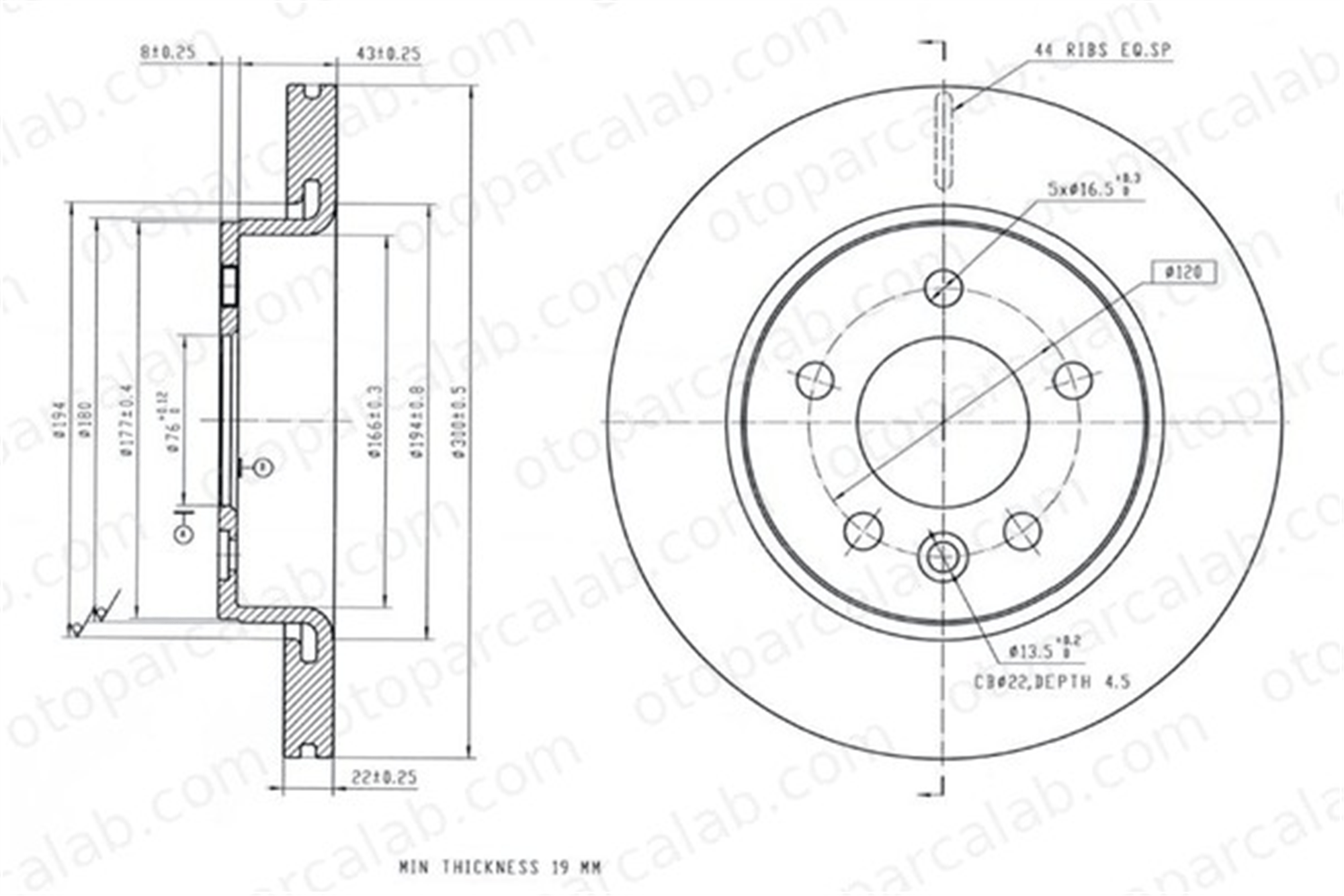 MGA 50674 Fren Disk Ayna Arka Sağ ve Sol VW CRAFTER Panelvan/Van MAN TGE Panelvan/Van 2N0615601 65508030001