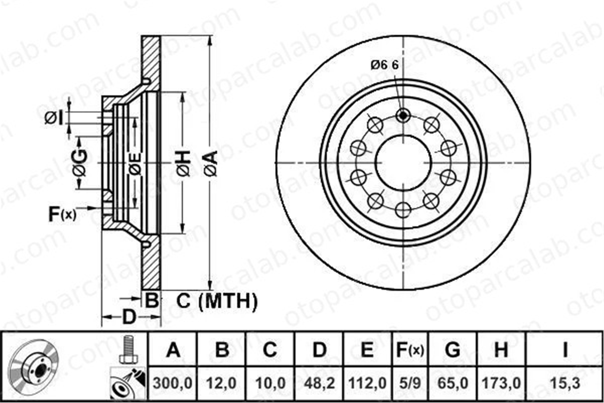 MGA 50733 Fren Disk Ayna Arka Sağ ve Sol VW GOLF VII AUDI A3 Limousine 3Q0615601A 3Q0615601