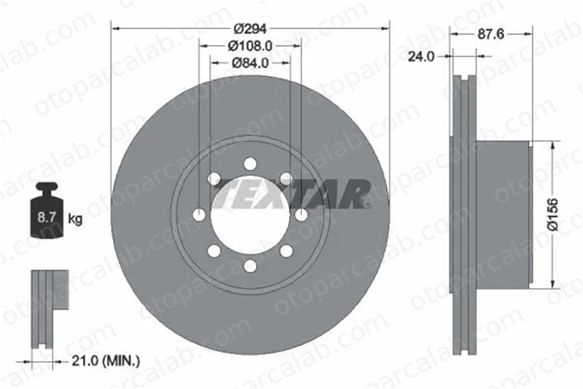 MGA 50749 Fren Disk Ayna Arka Sağ ve Sol IVECO DAILY IV Platform şasi DAILY IV Panelvan/Van 46393182 2996043