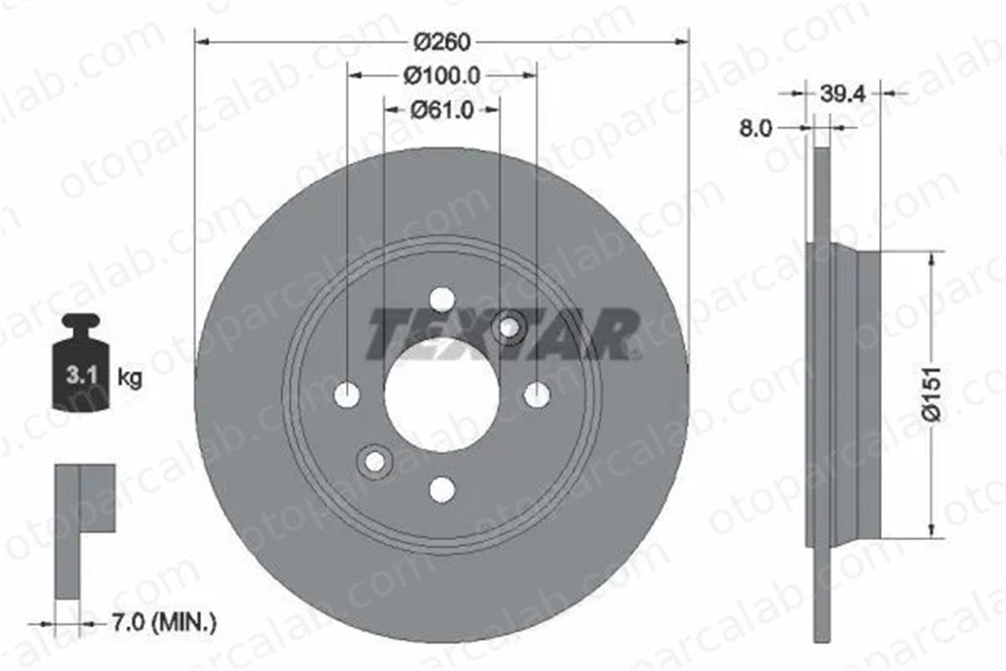 MGA 50761 Fren Disk Ayna Arka Sağ ve Sol RENAULT CLIO V TALIANT 440A00868R