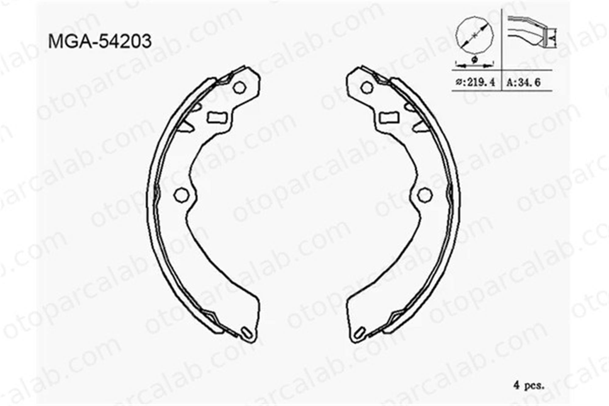 MGA 54203 Fren Pabuçlu Balata Arka SUZUKI VITARA VITARA Cabrio 5321060A20000 18030027