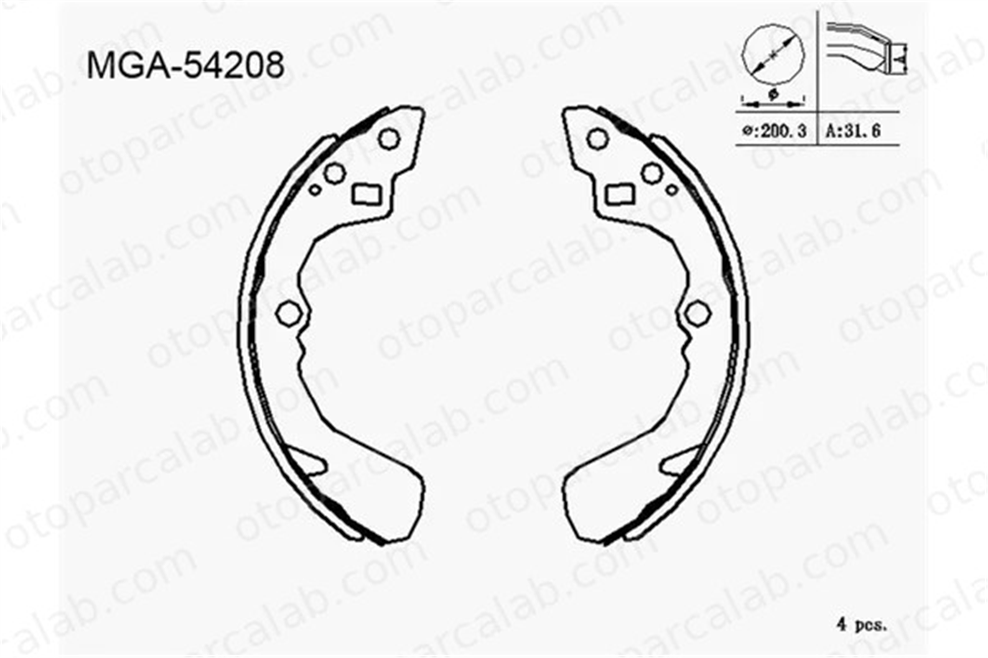 MGA 54208 Fren Pabuçlu Balata Arka SUZUKI SWIFT II Hatchback LIANA 449587708 5320060841