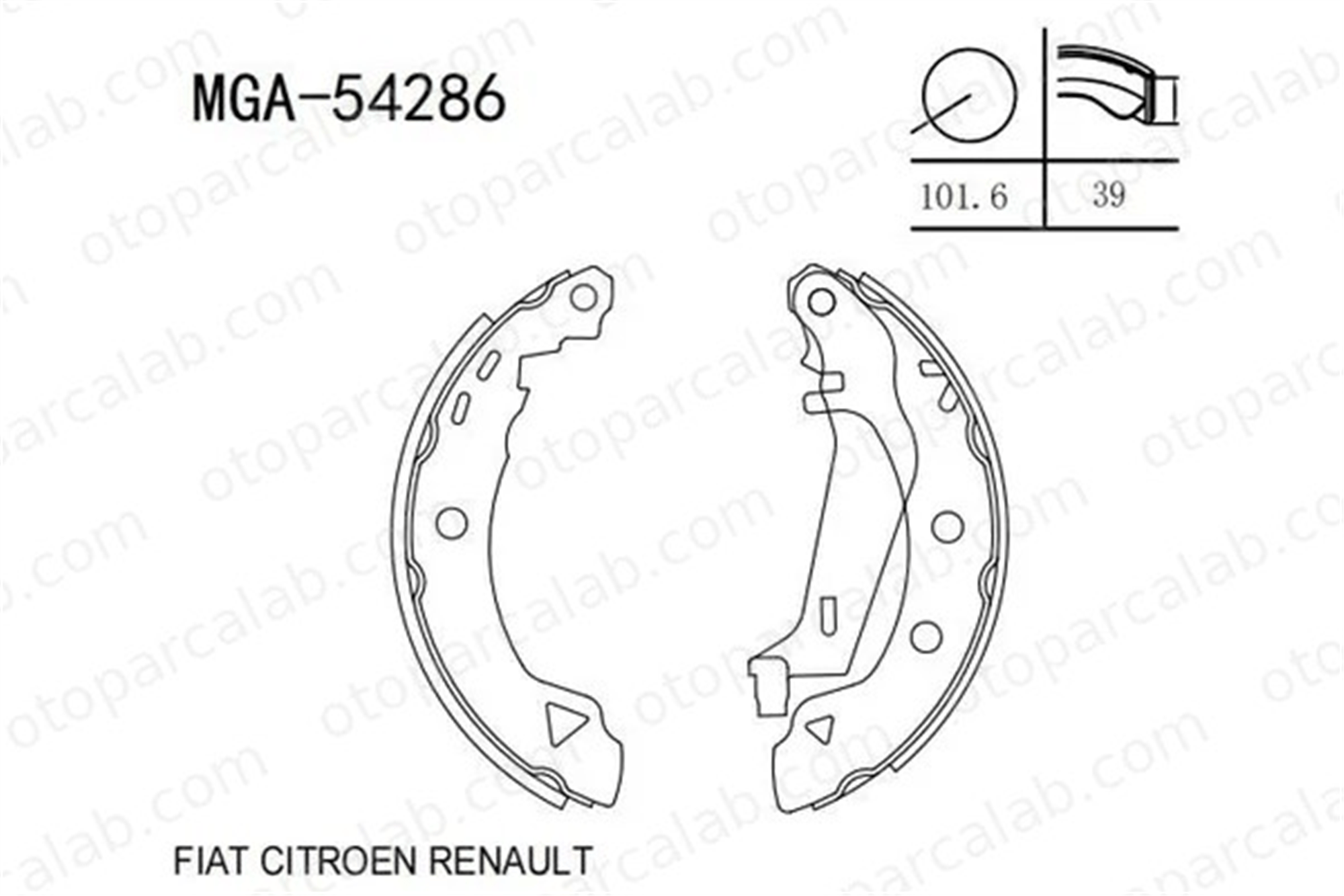 MGA 54286 Fren Pabuçlu Balata Arka ALFA ROMEO 33 33 Sportwagon 7701202919 60703319
