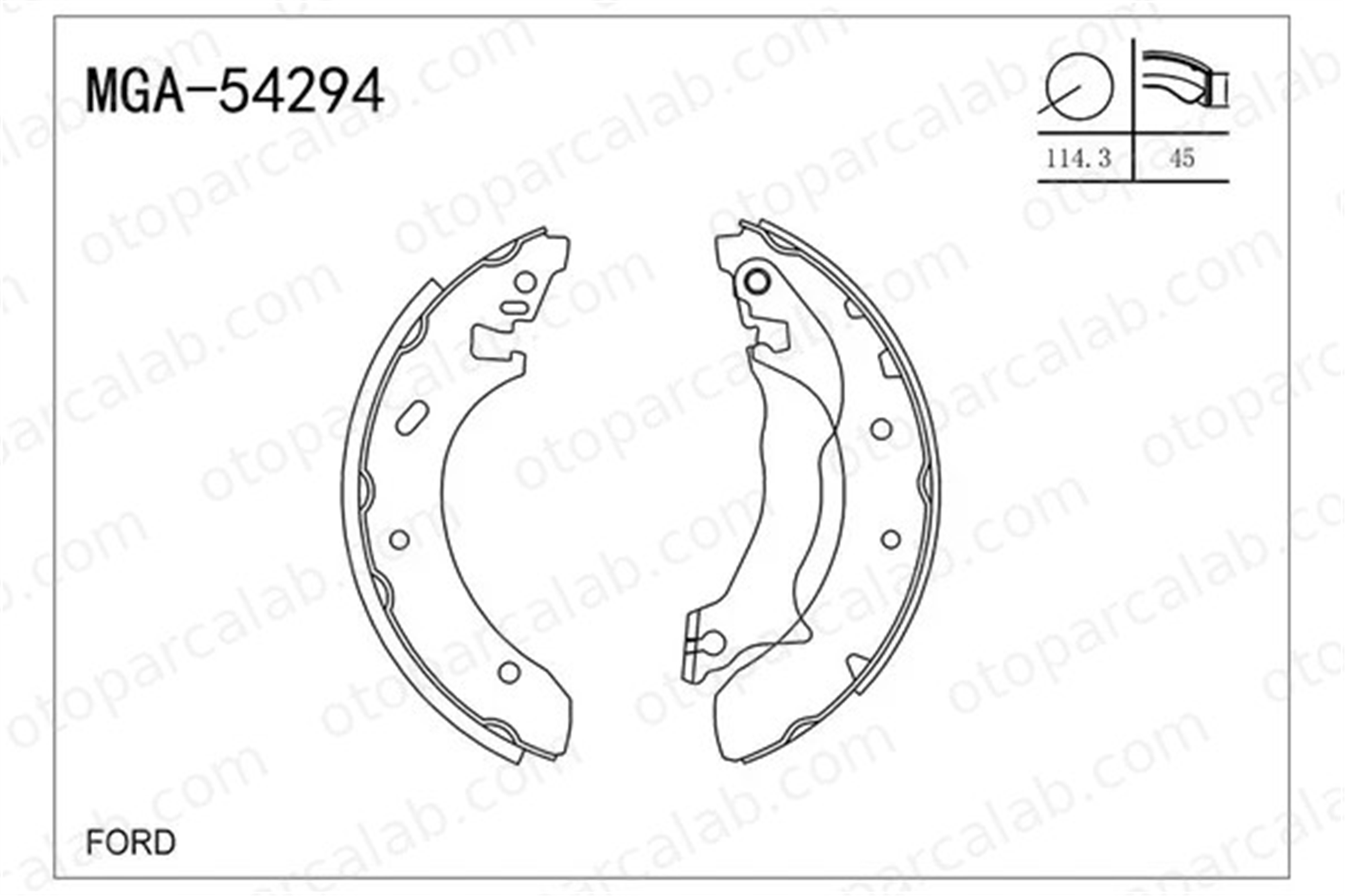 MGA 54294 Fren Pabuçlu Balata Arka FORD MONDEO I MONDEO I Sedan 93BB2200BC 1044141