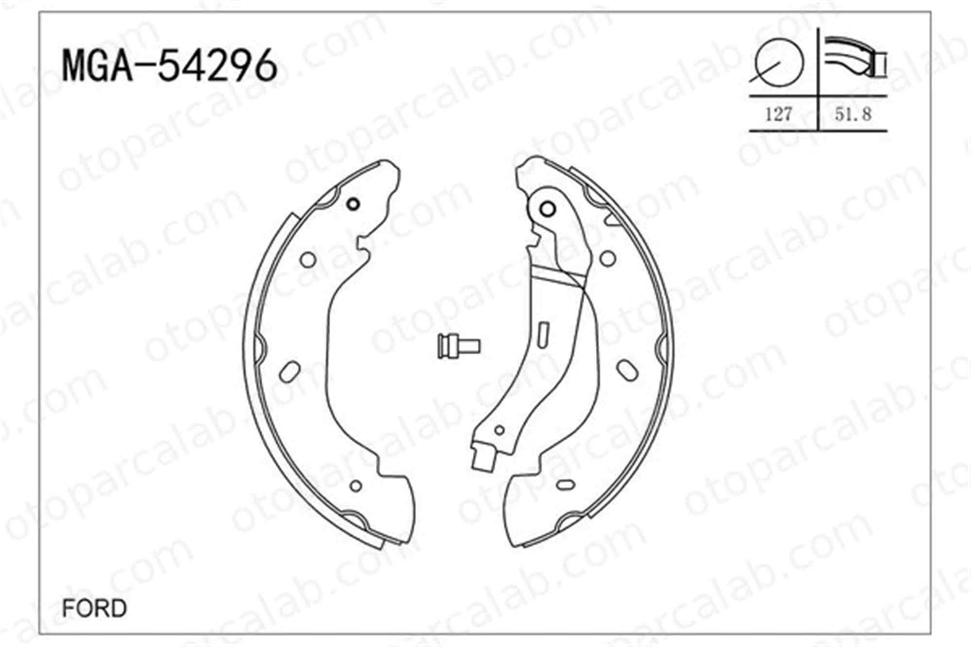 MGA 54296 Fren Pabuçlu Balata Arka FORD TRANSIT Platform şasi TRANSIT Panelvan/Van 4095038 1C152200AC